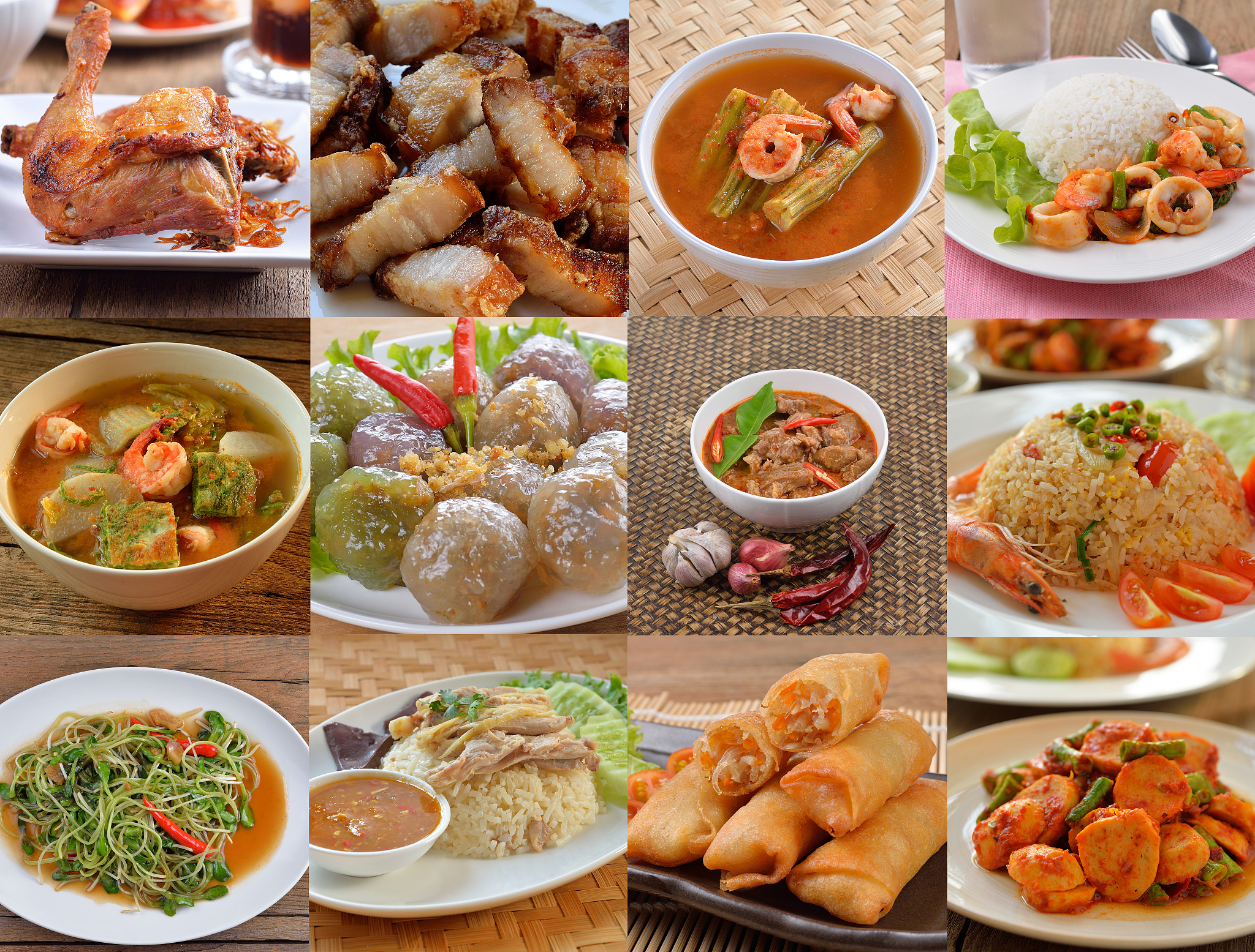 variety of thai food