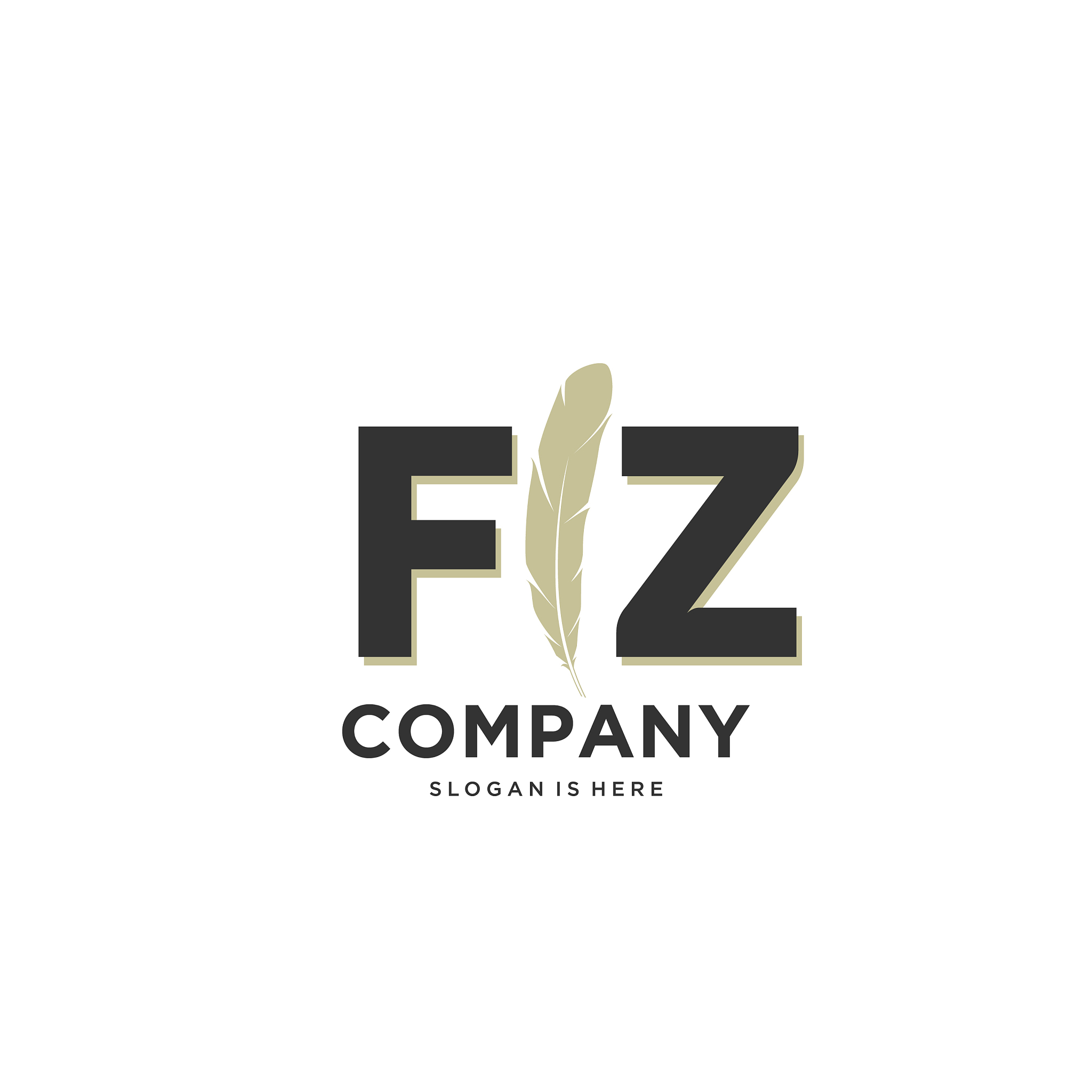 initial fz letter unique attractive creative