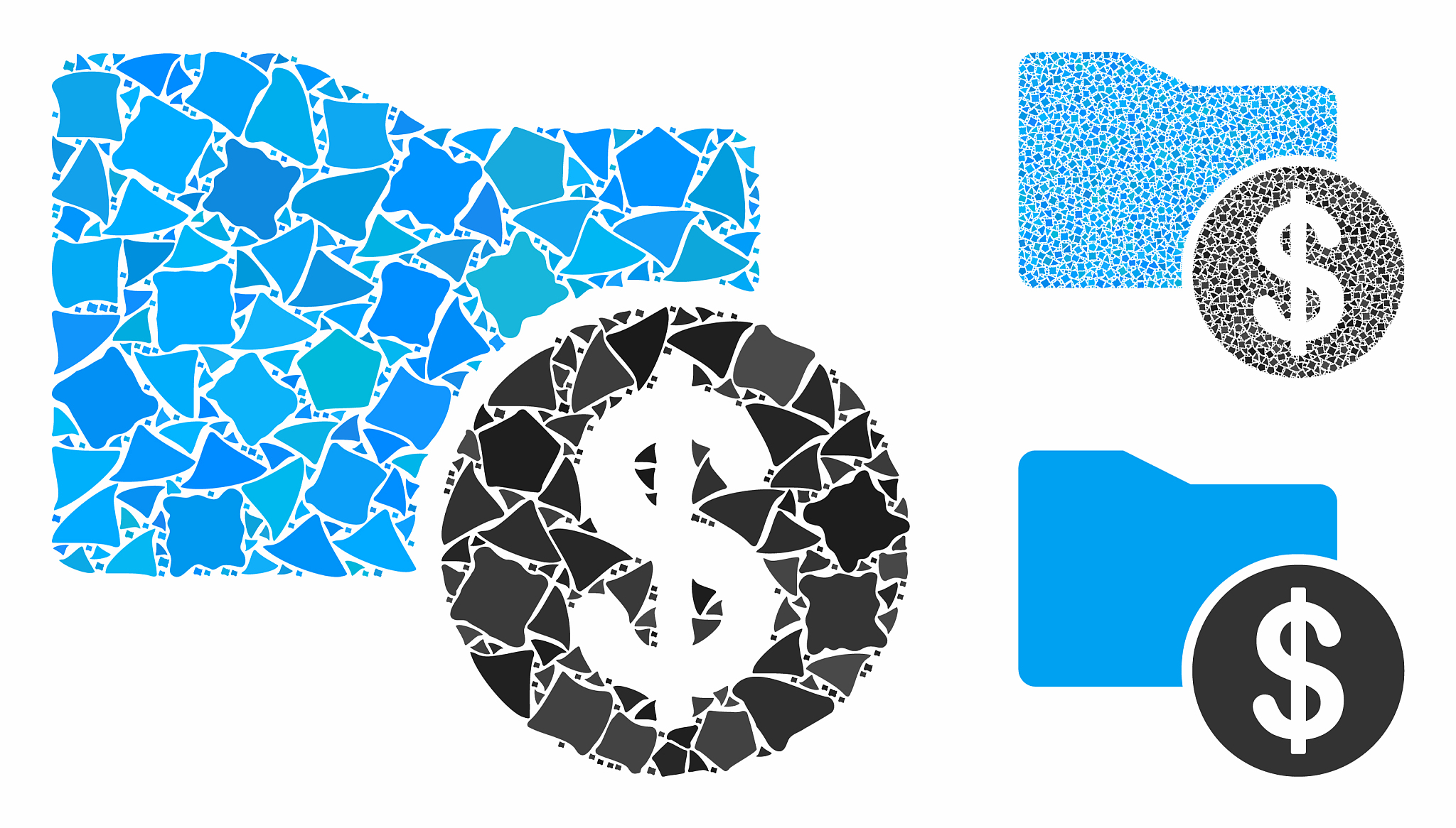 financial folder composition icon irregular