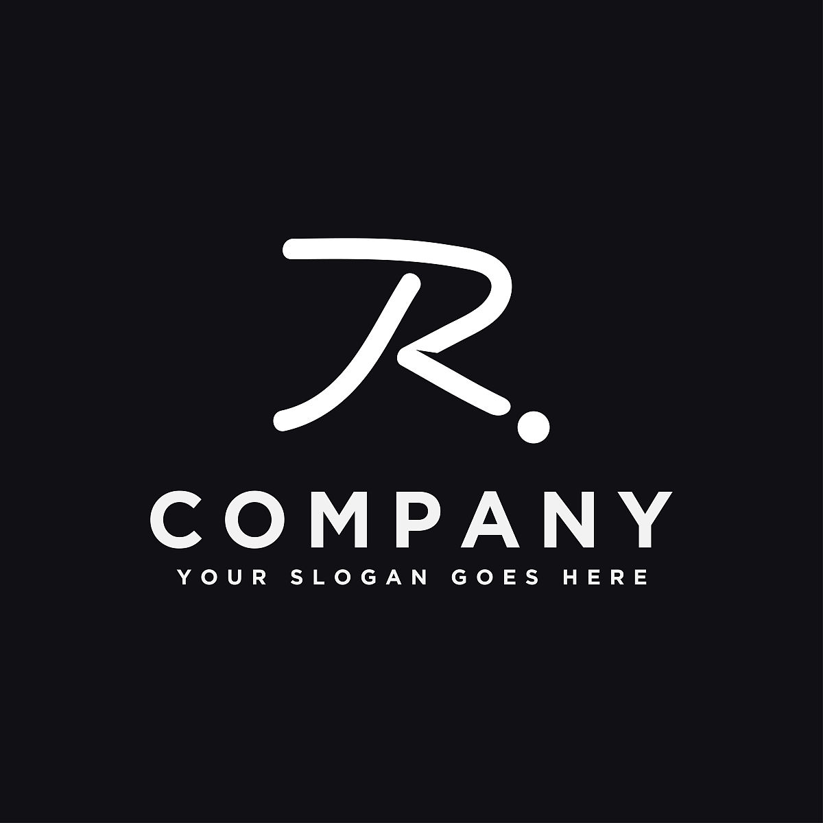 笔刷线字母<strong>r</strong>图标图标矢量模板上的黑色背景