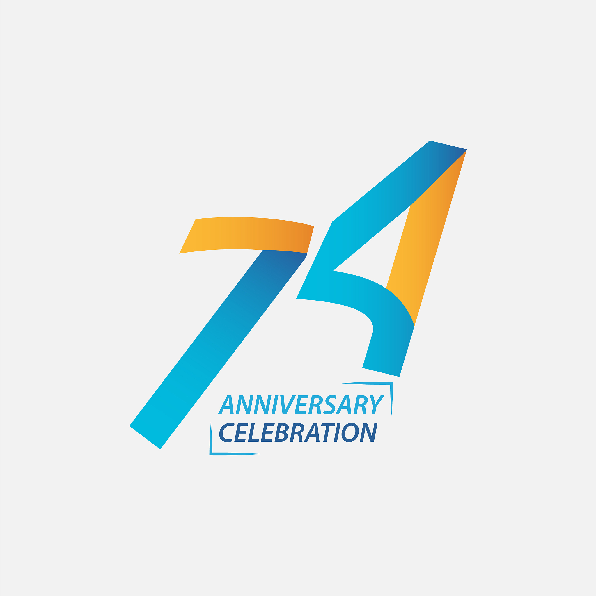 74 year anniversary celebration template design