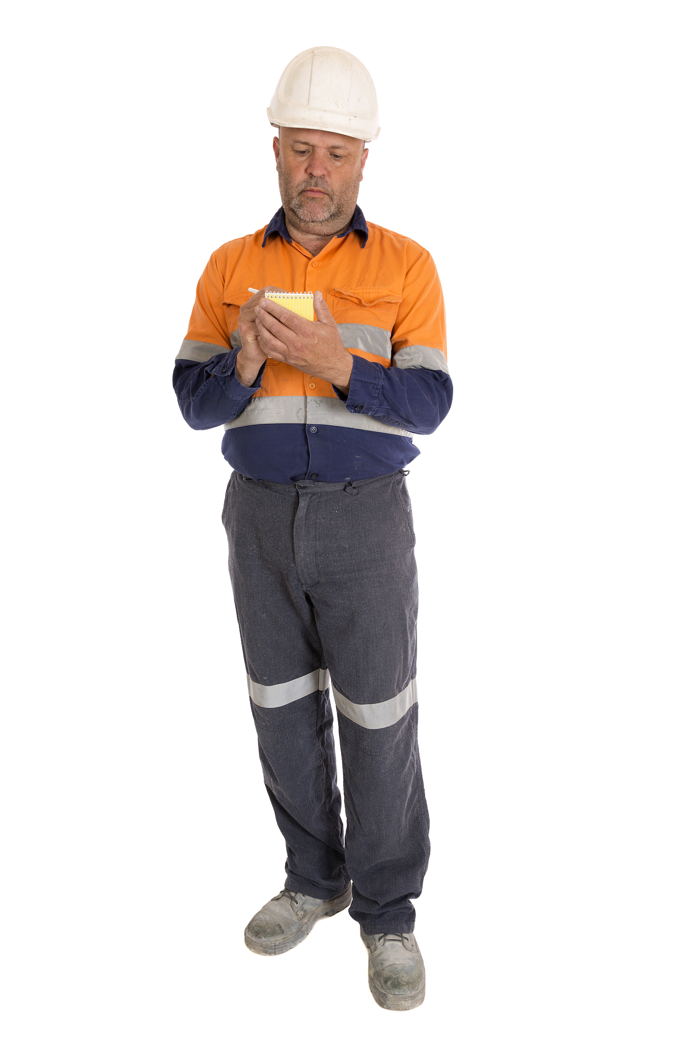 a worker on white