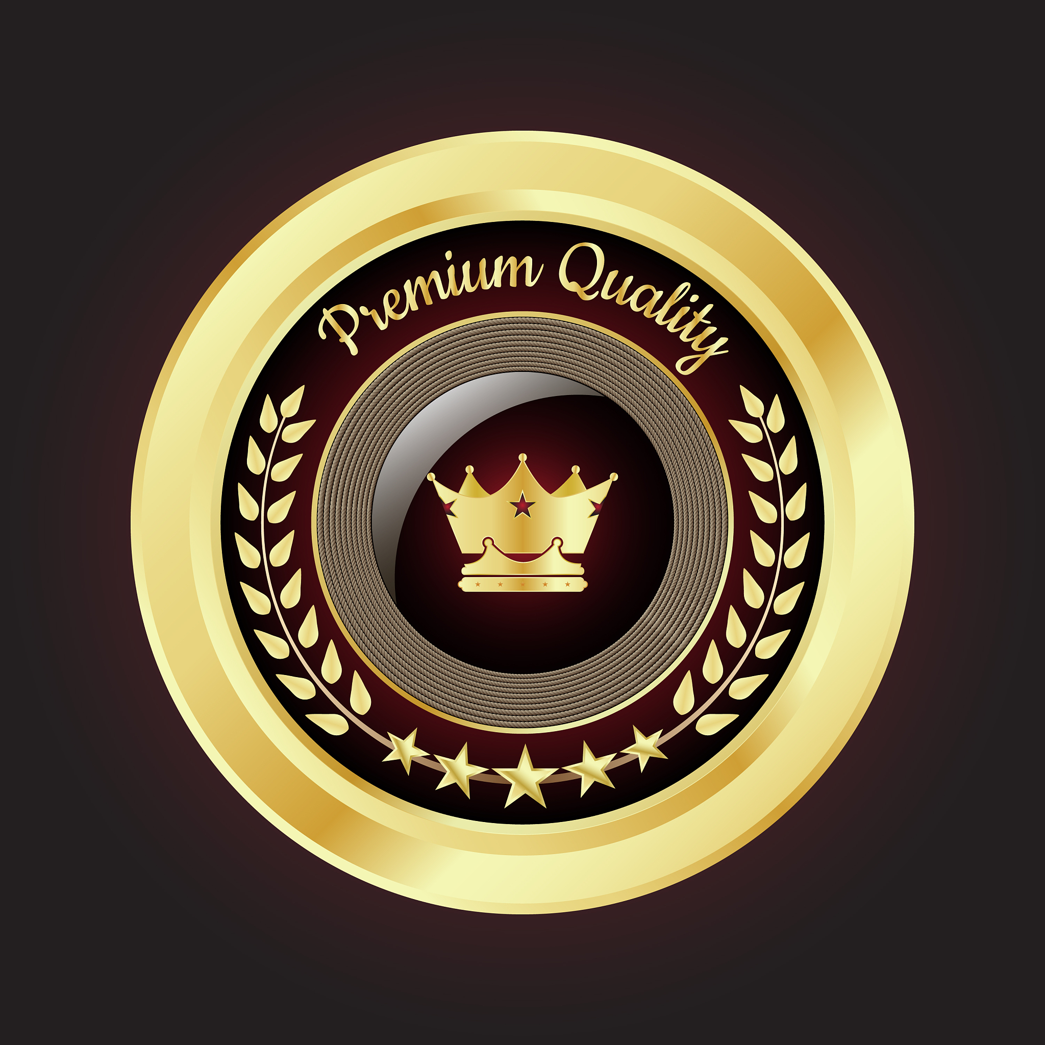 golden premium quality badge