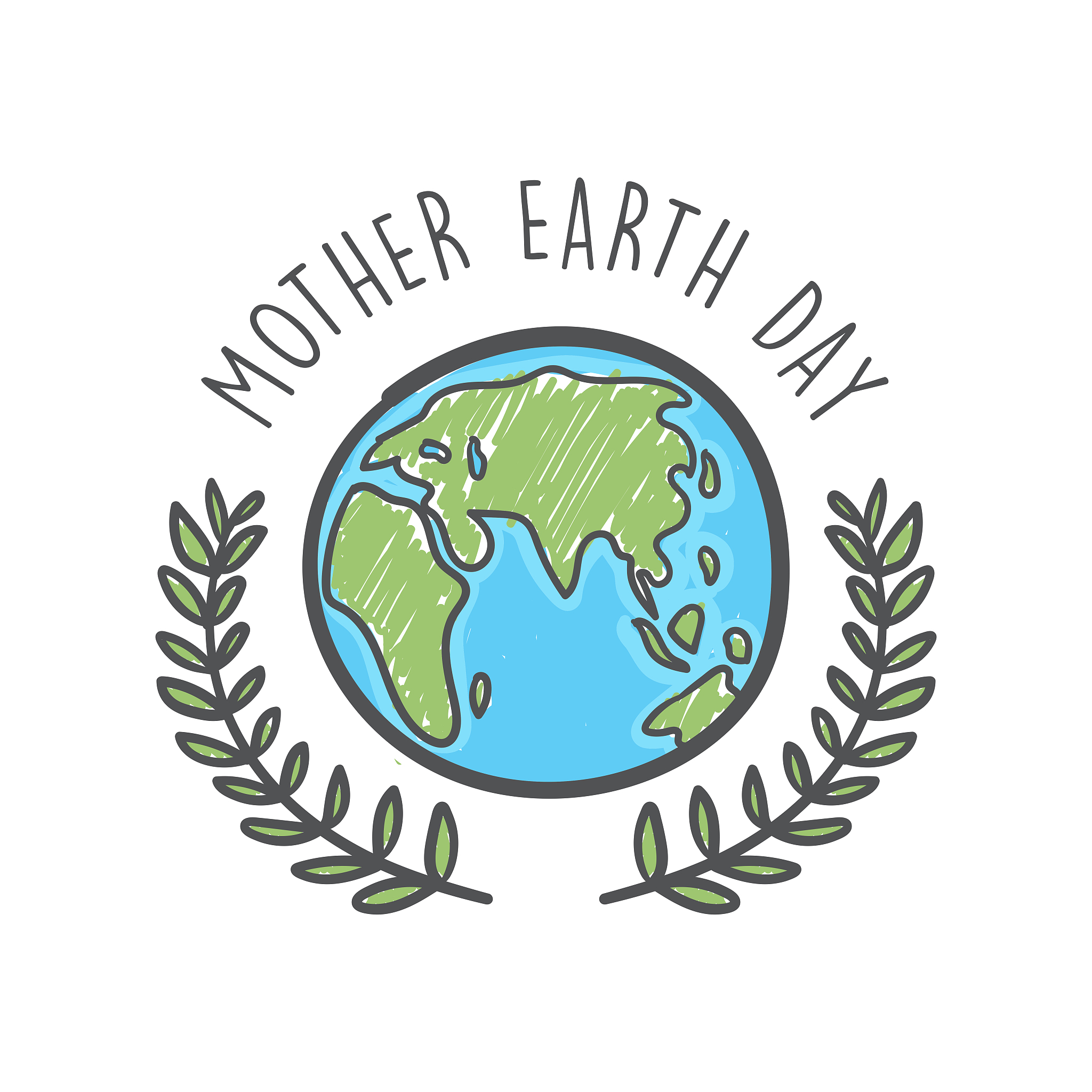 hand drawn mother earth day. ecology care and eco friendly conce