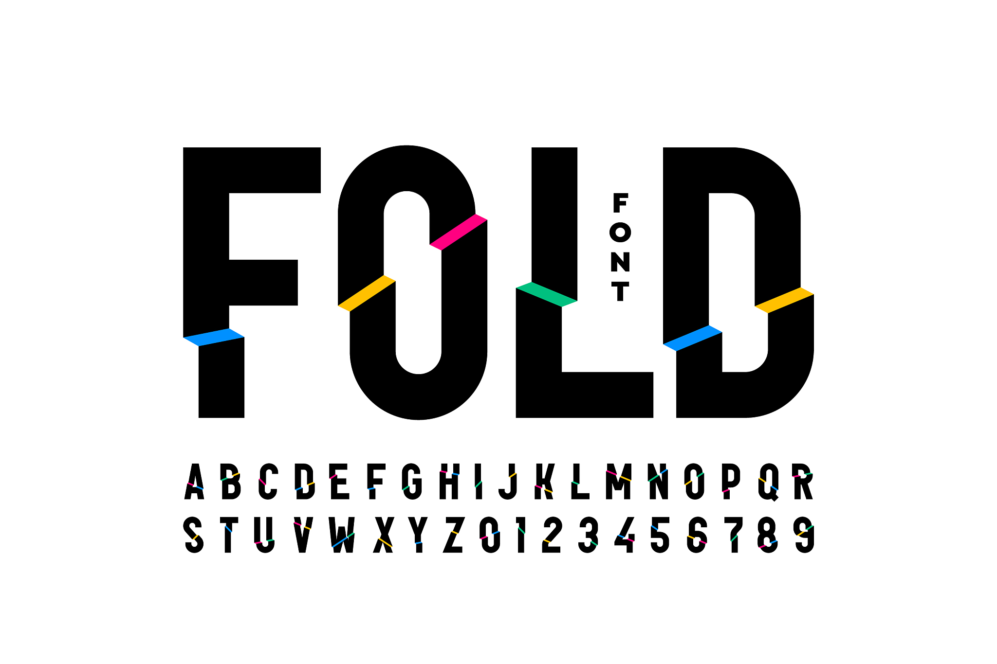 folded style colorful font