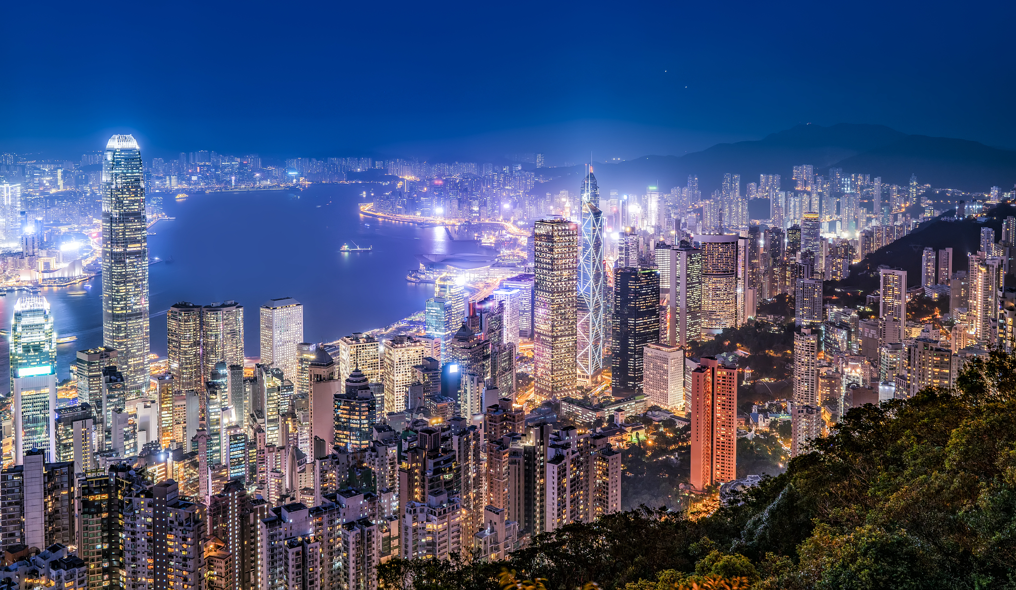 shenzhen architectural landscape skyline panoramic night view
