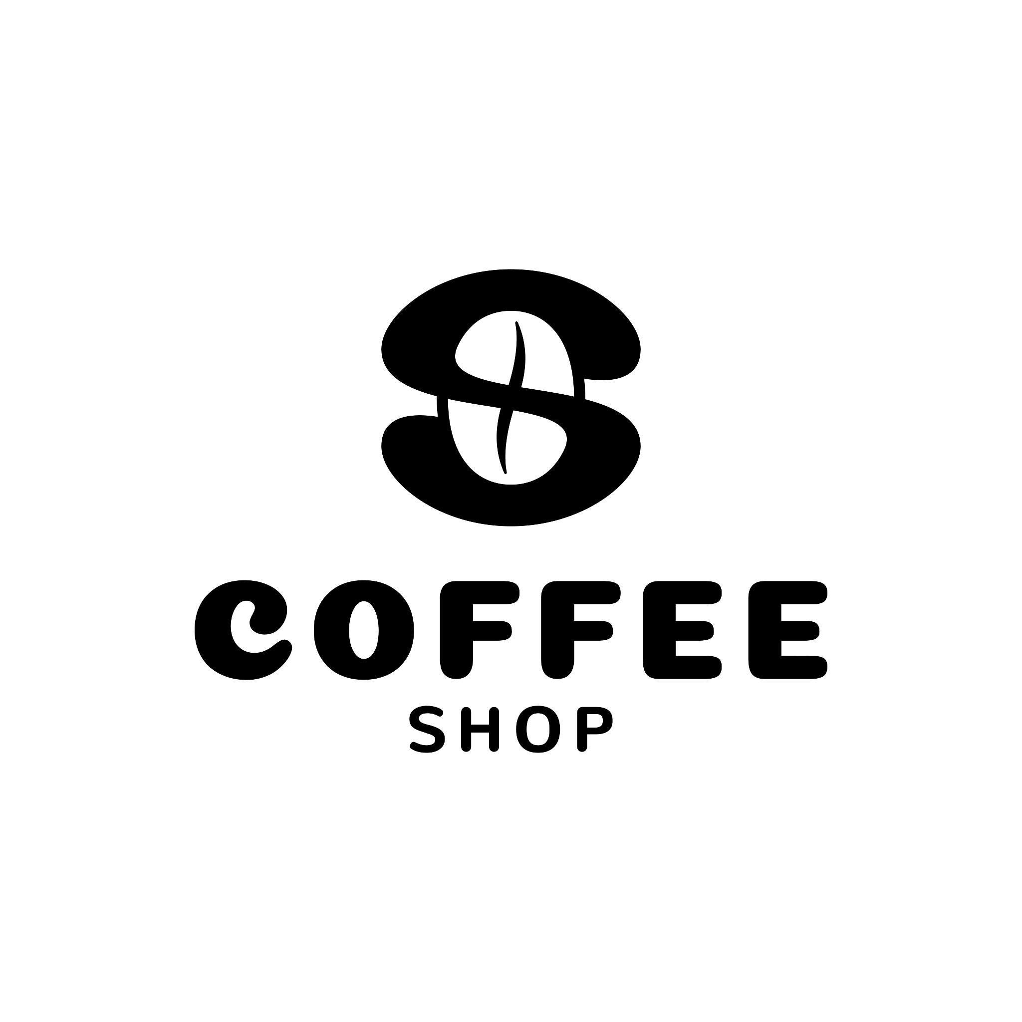 coffee bean shop letter s logo