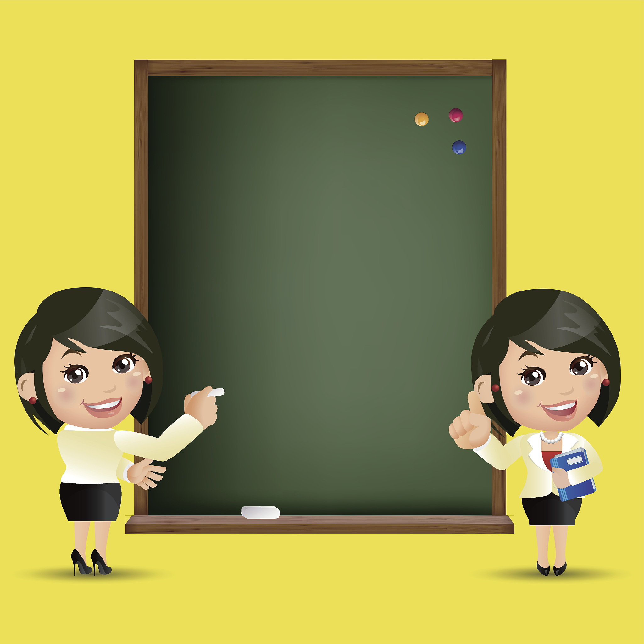 people set - education - teacher. women. blackboard