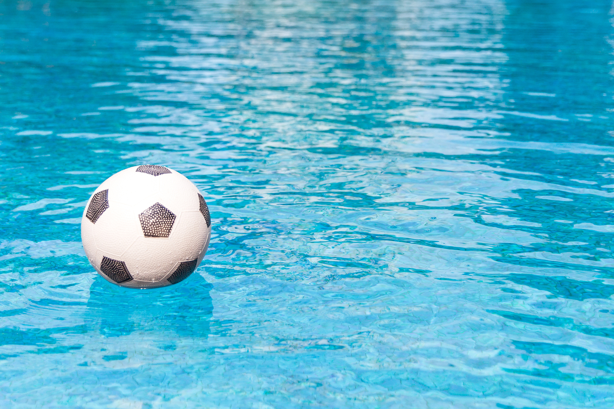 ball floating in the swimming pool