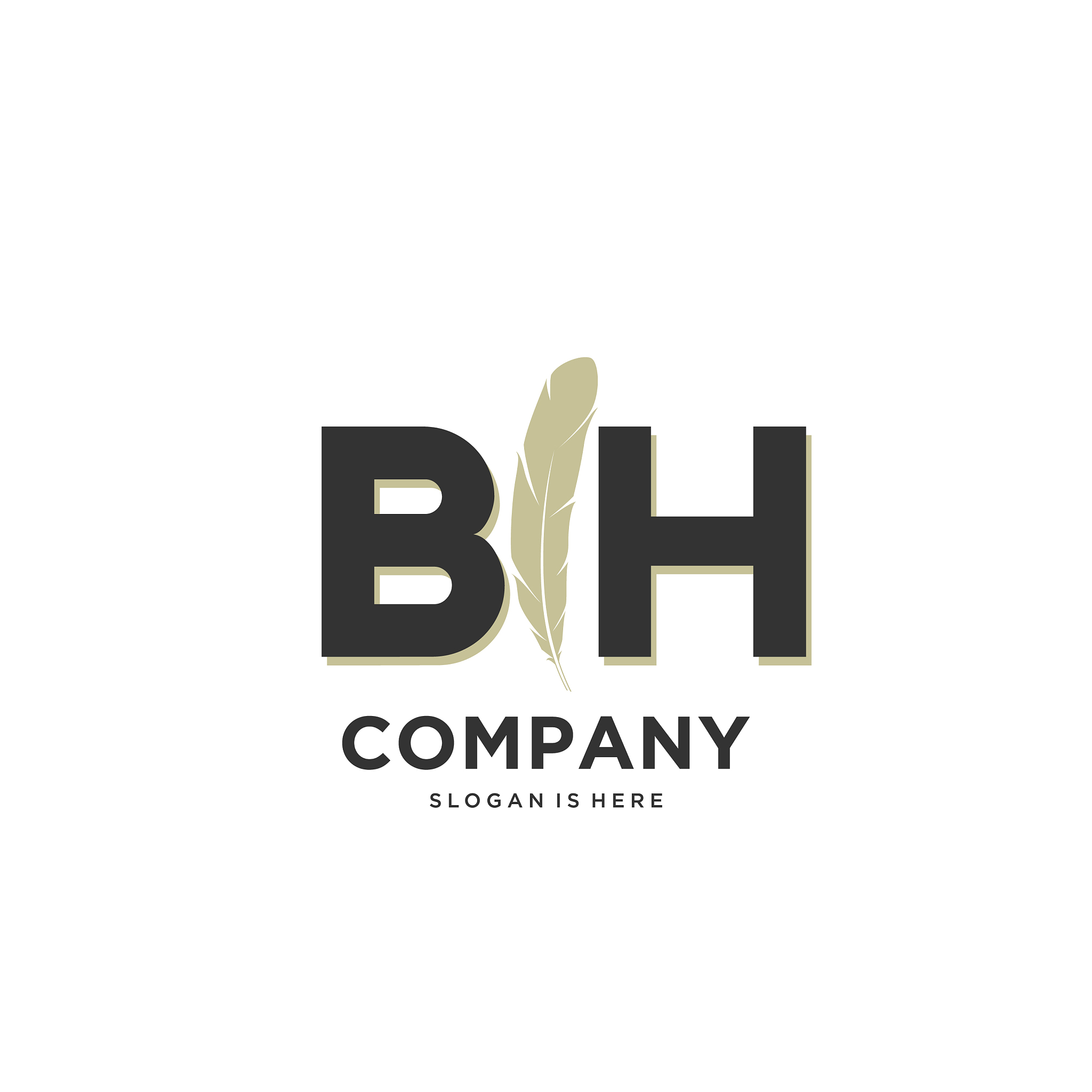 initial bh letter unique attractive creative
