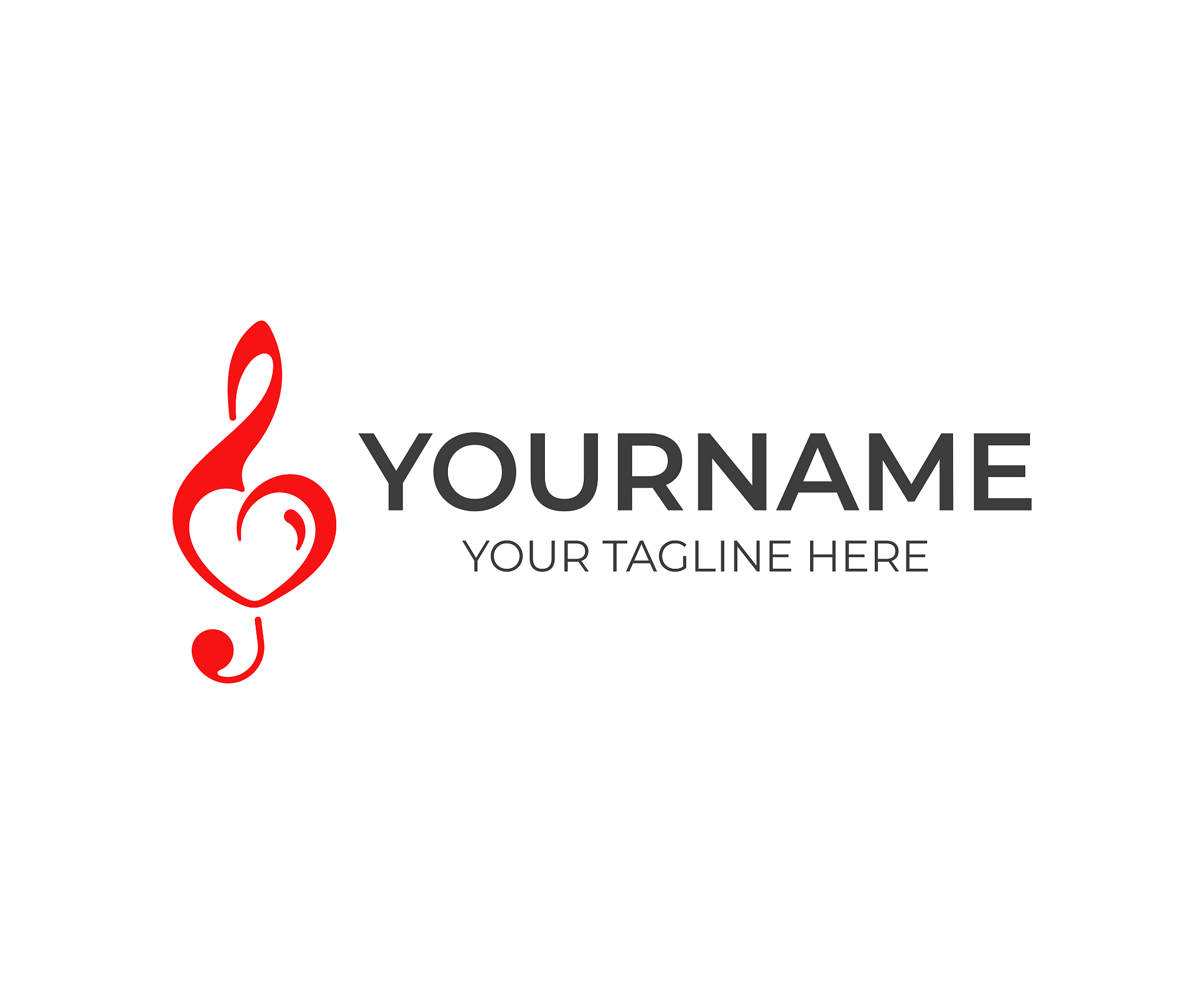 treble clef with heart design. love for music vector design. mus