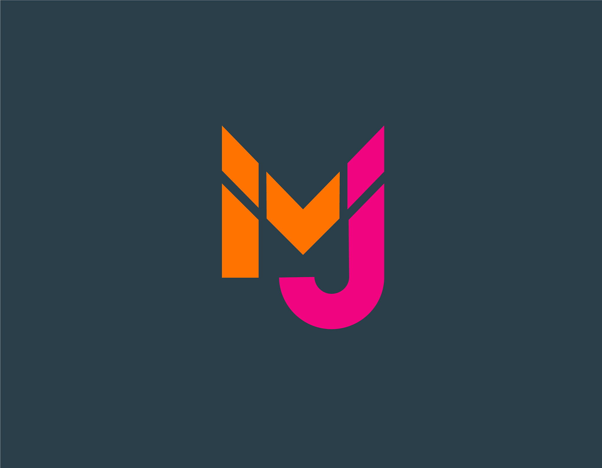 creative abstract logo sign in orange and pink