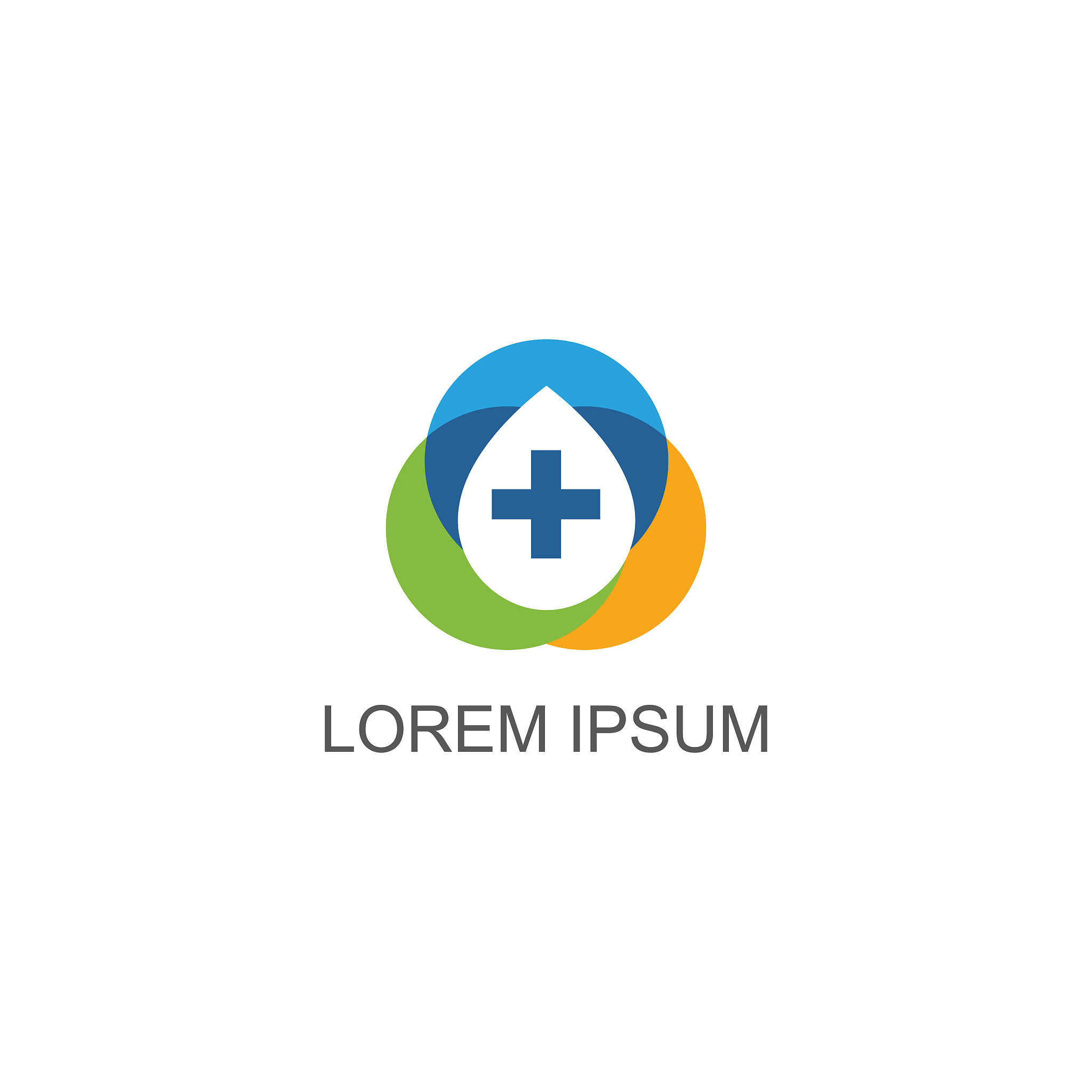medical cross and hospital with drop waterl logo vector template