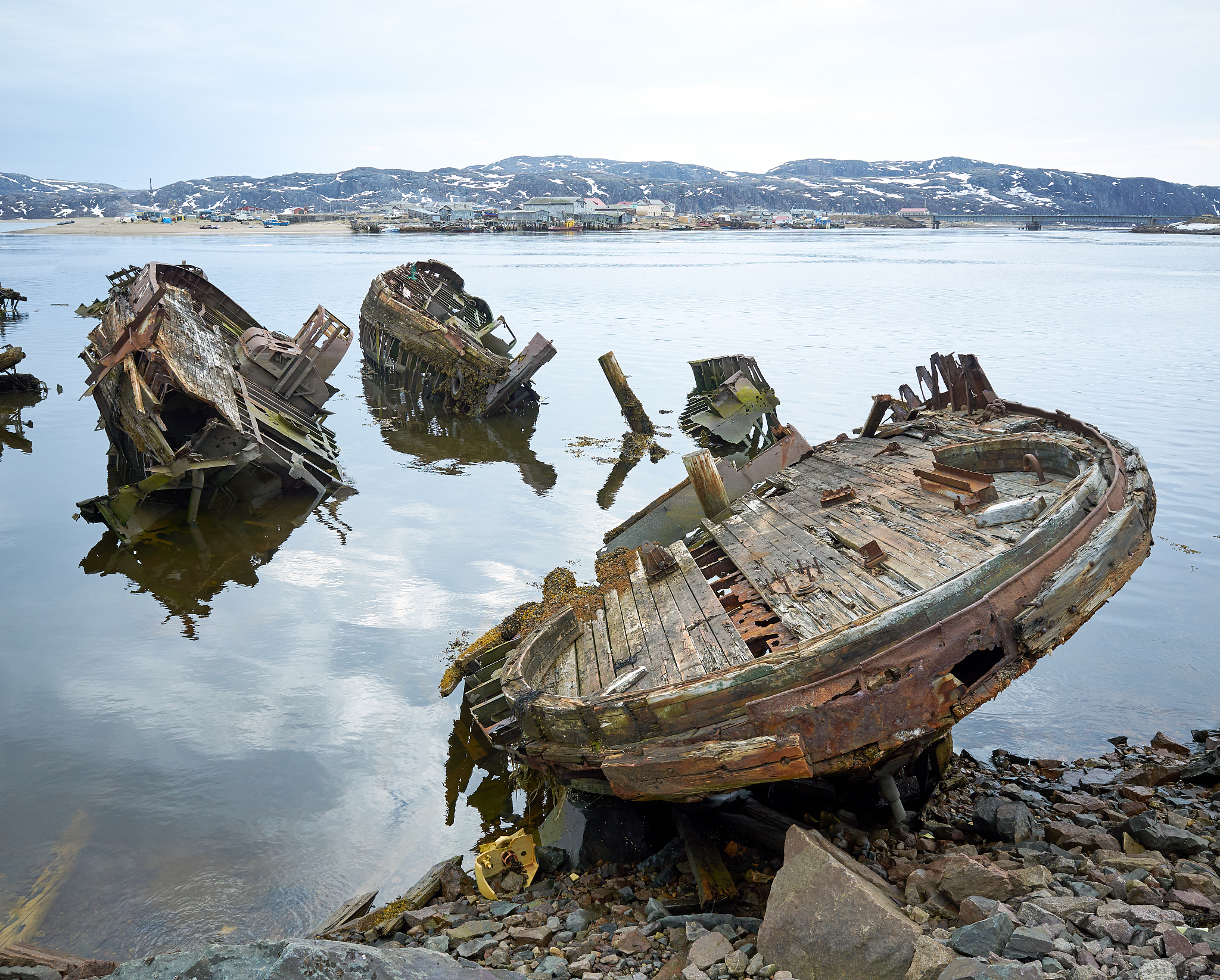 rusty old shipwreck ruins