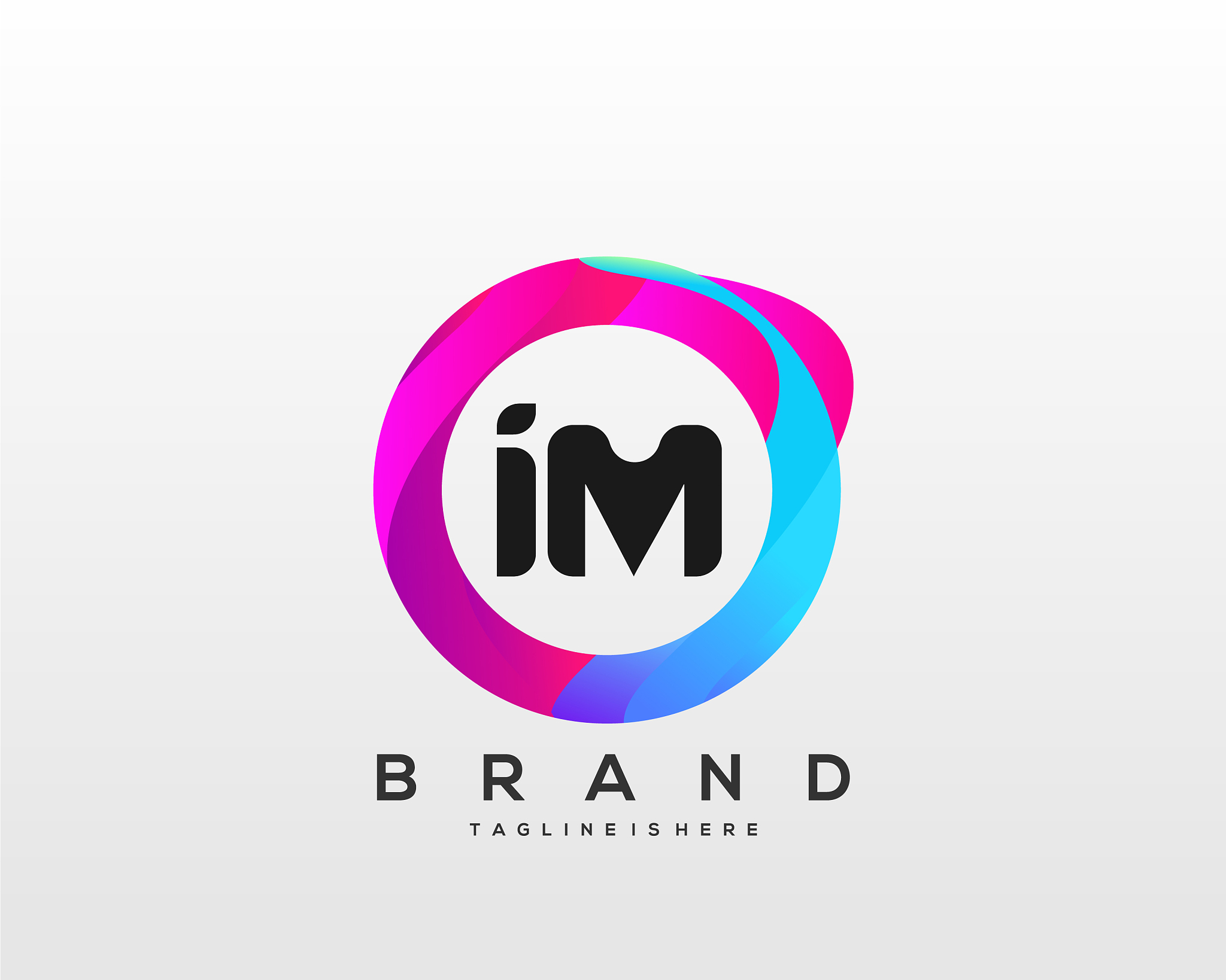 letter im gradient color logo design