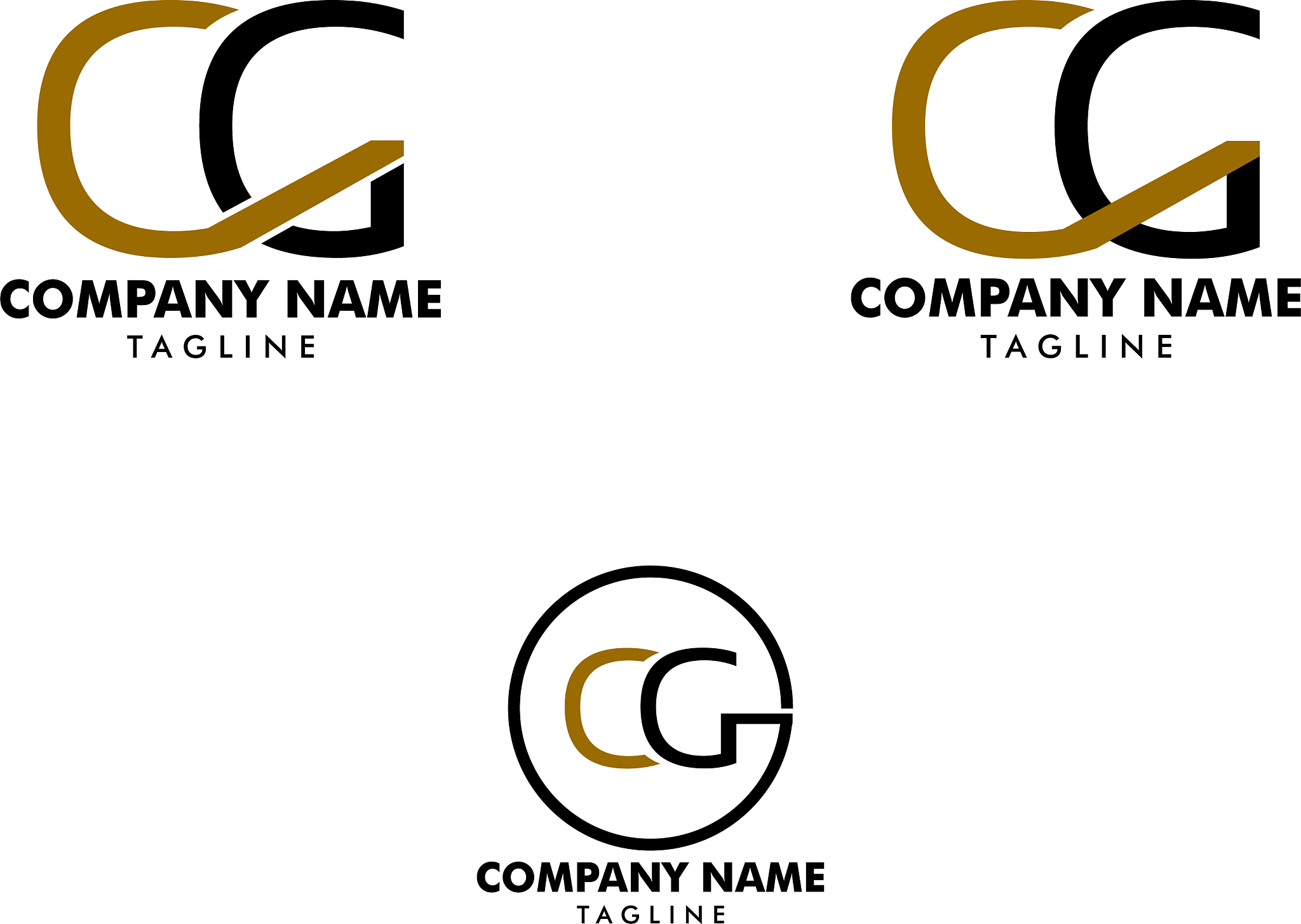 set of initial letter cg logo template design