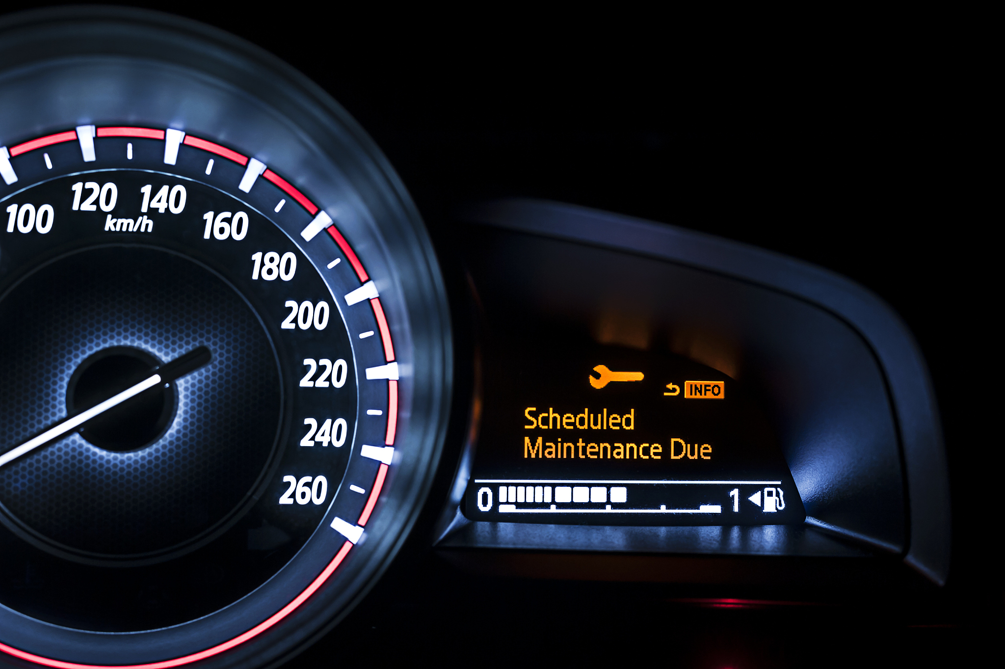 car speedometer with information display