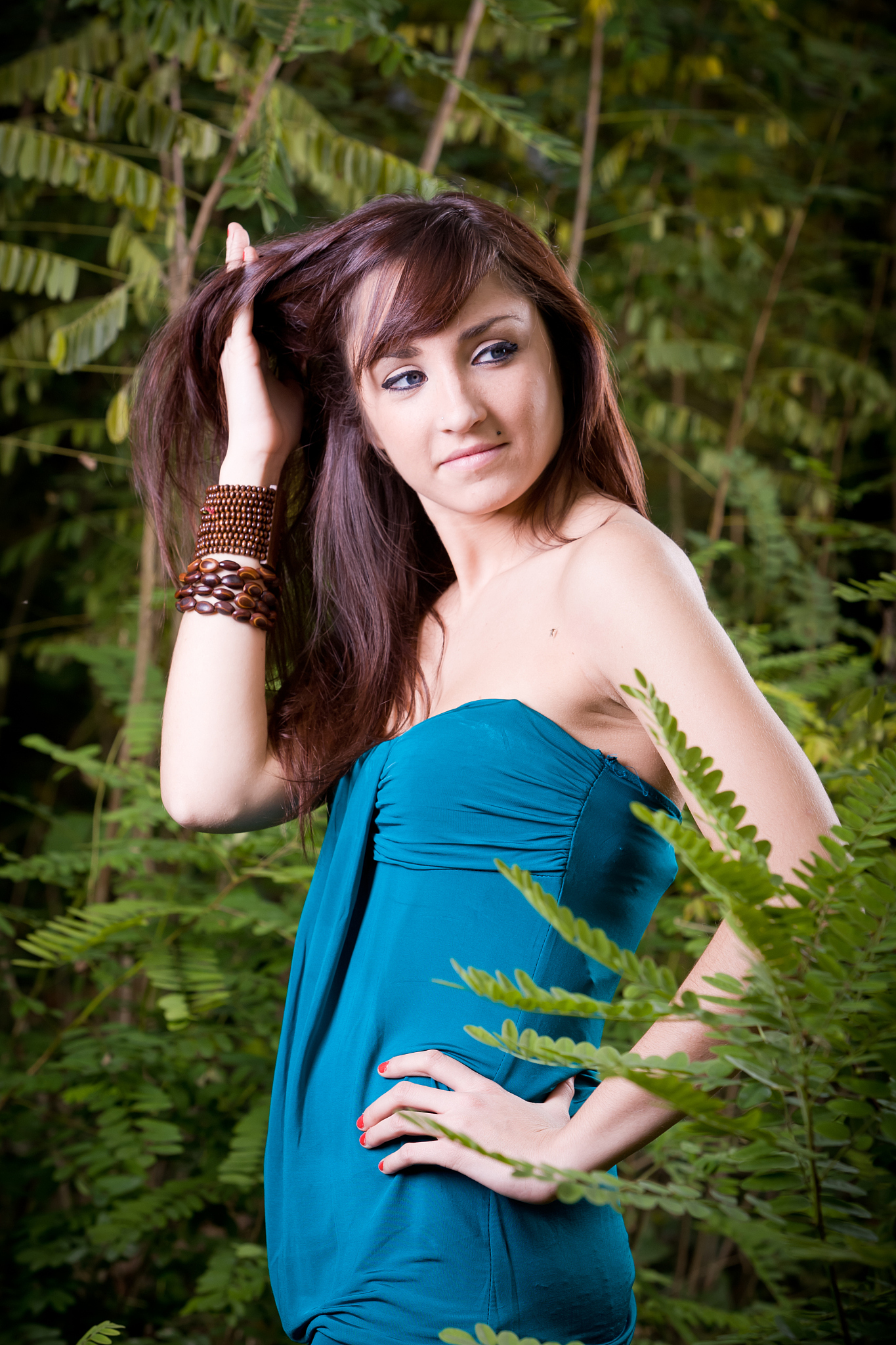 sexy woman in the wood