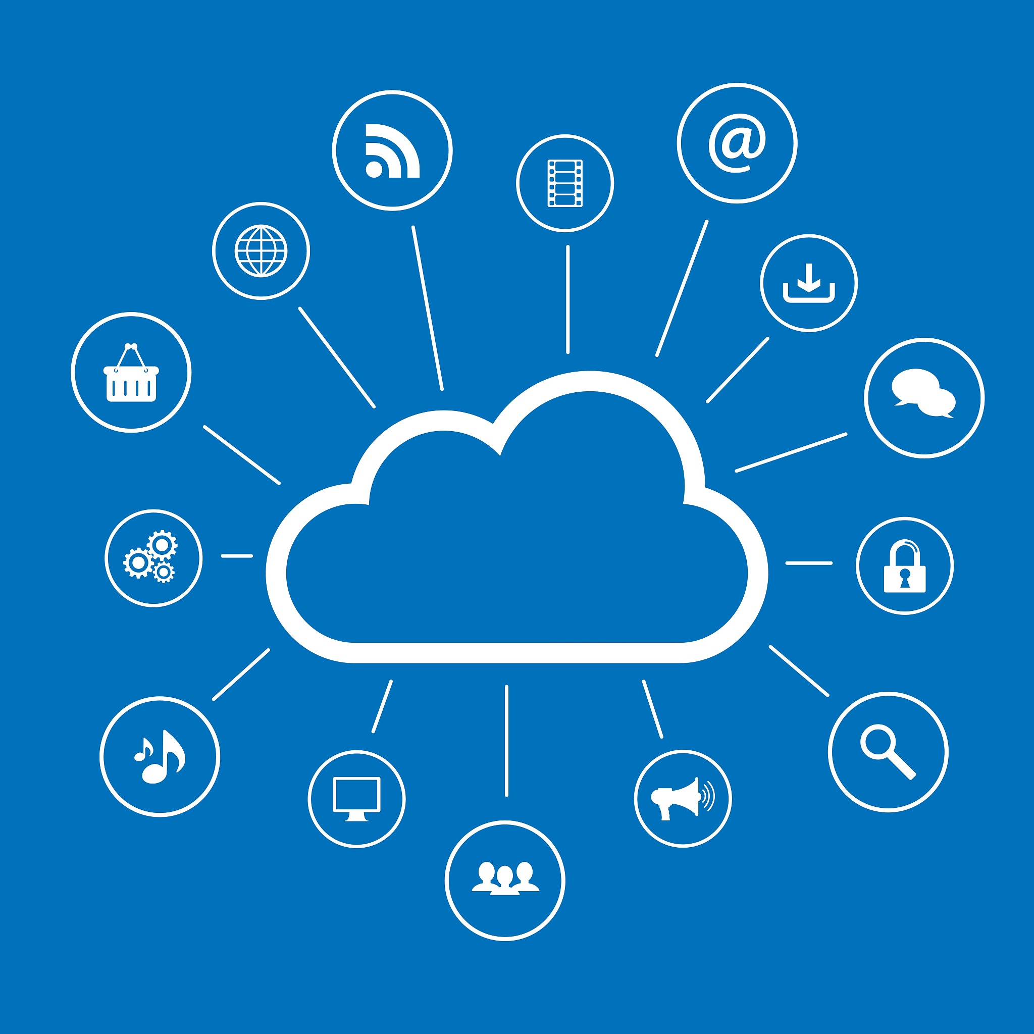 cloud computing and social media icons
