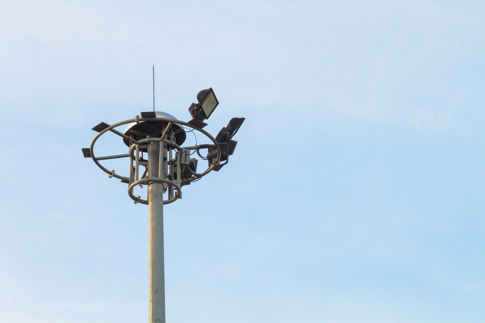 low angle view of floodlight against clear sky
