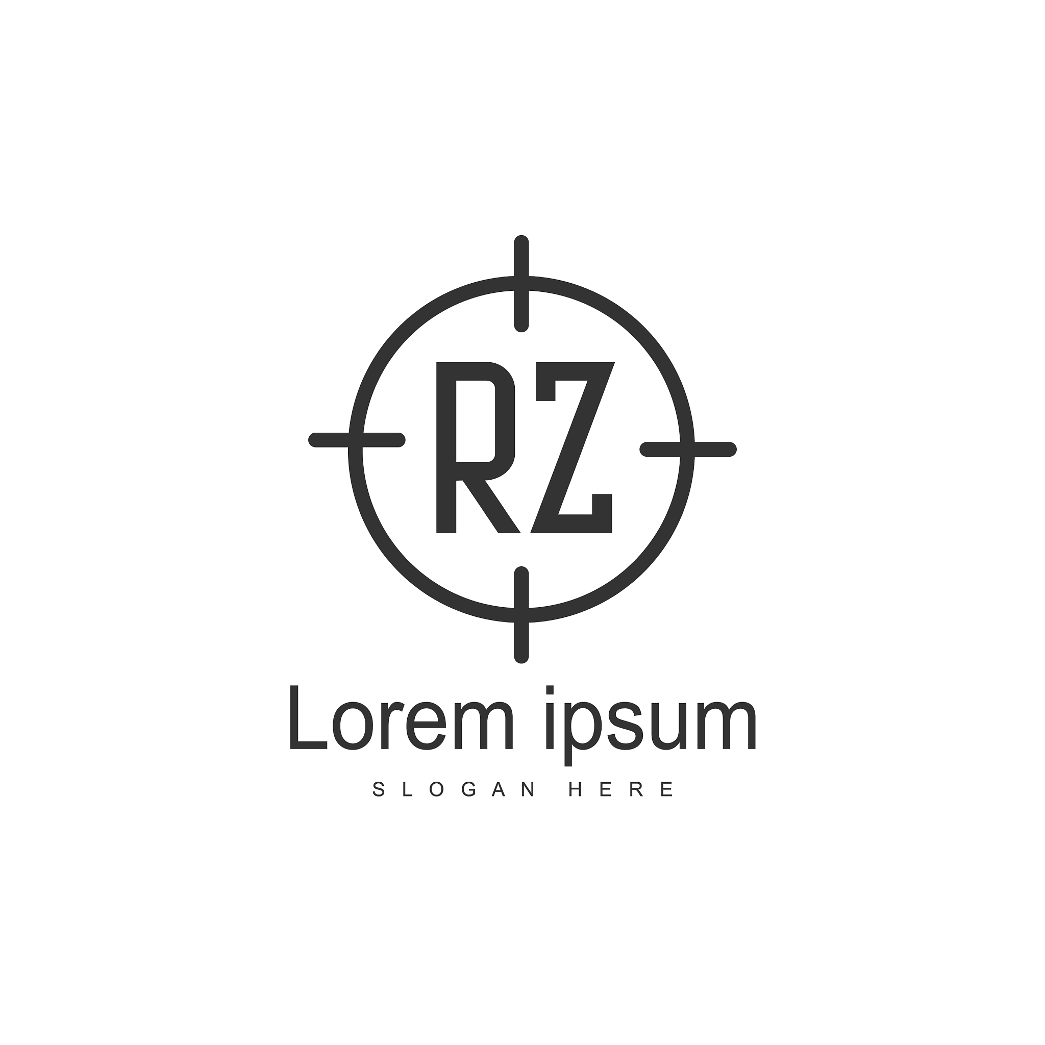 initial rz logo template minimalist letter logo