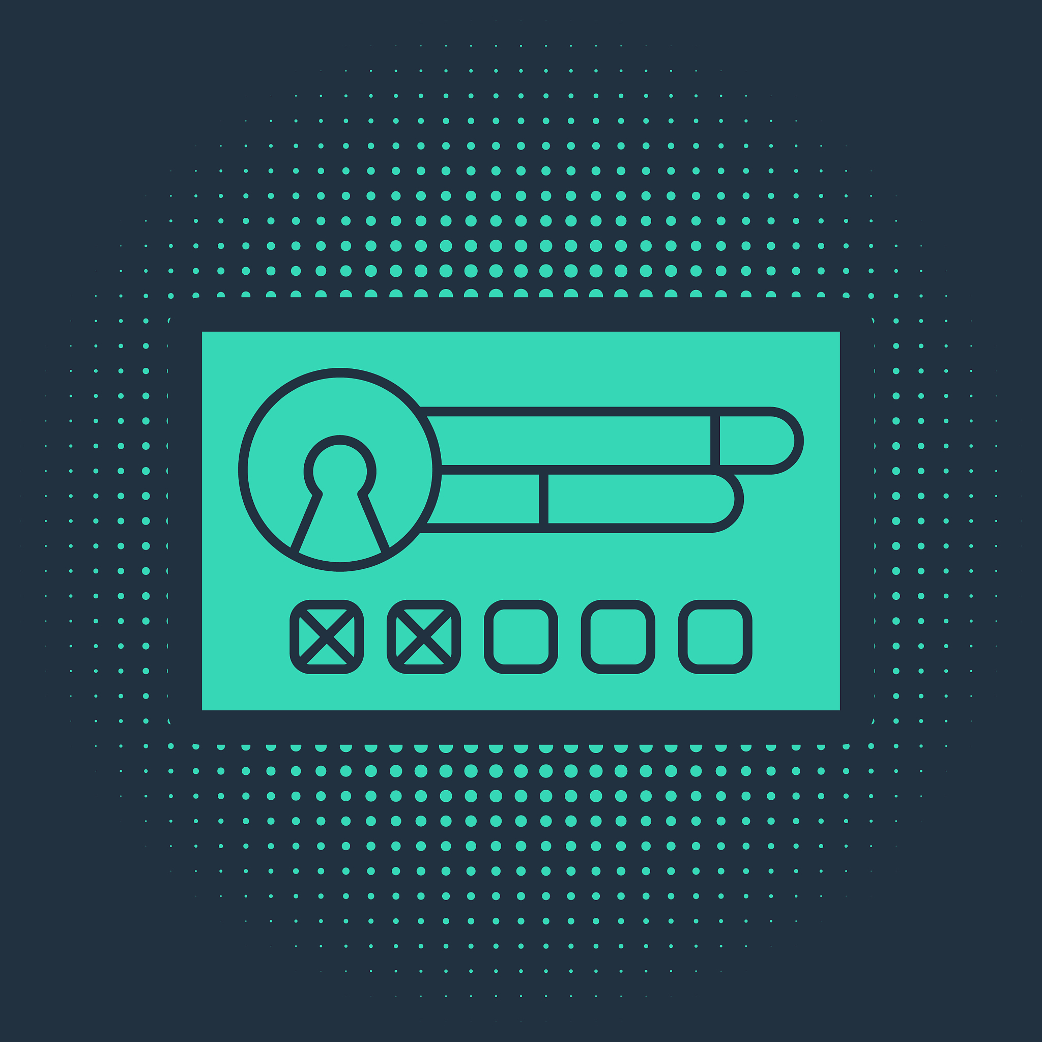 green create account screen icon isolated on blue