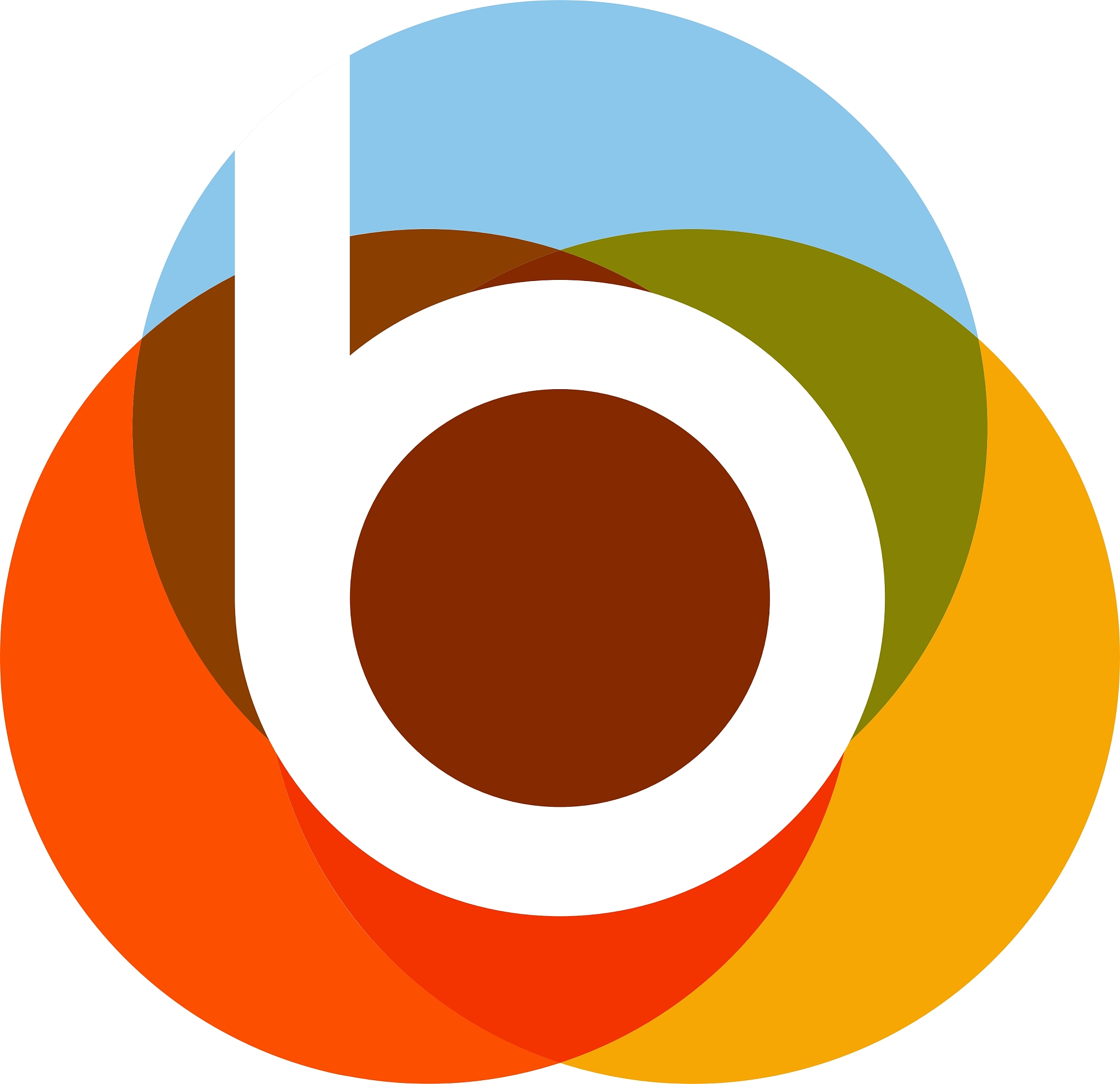 color letter b logo icon design