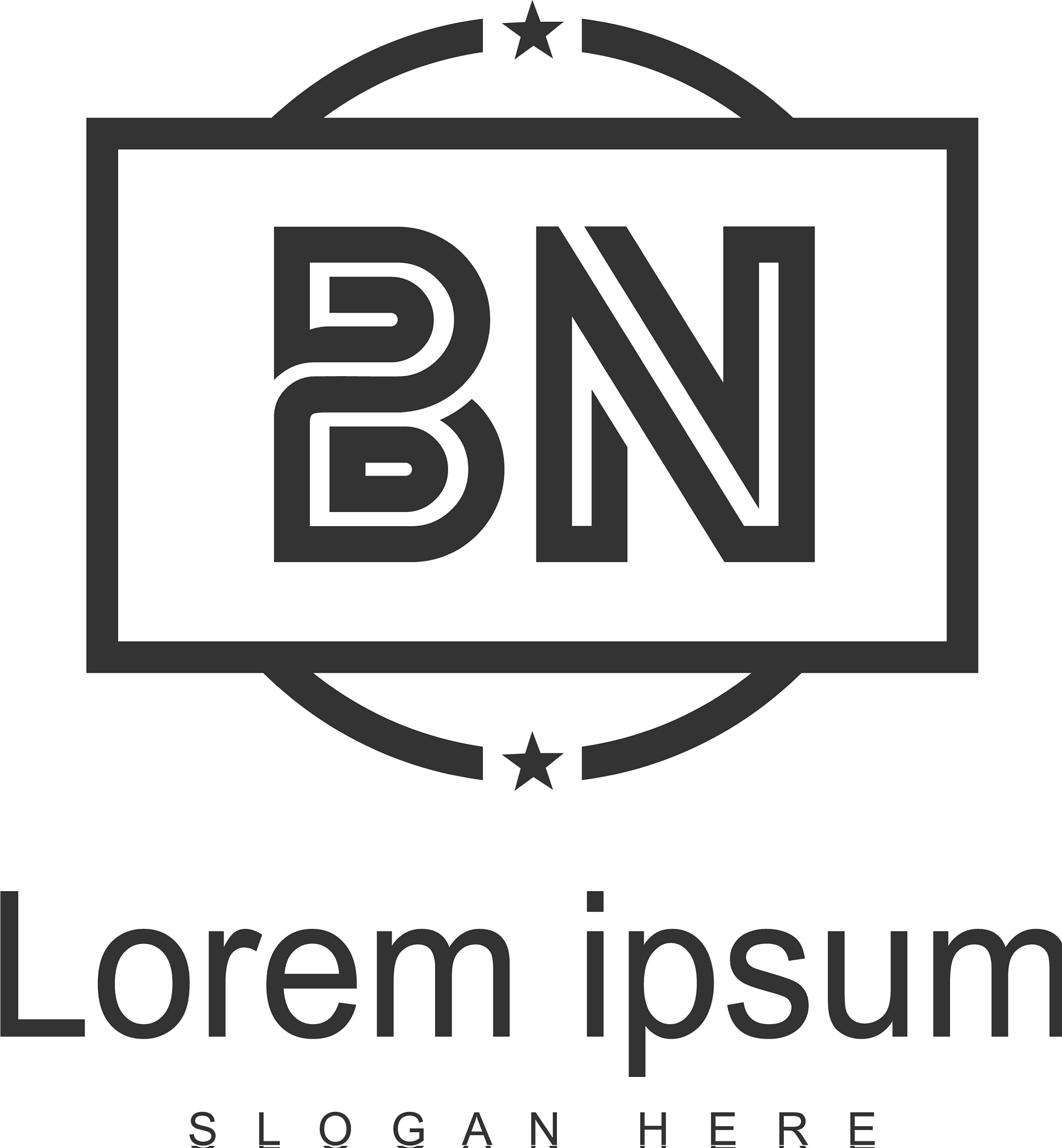 bn letter logo design creative modern bn letters