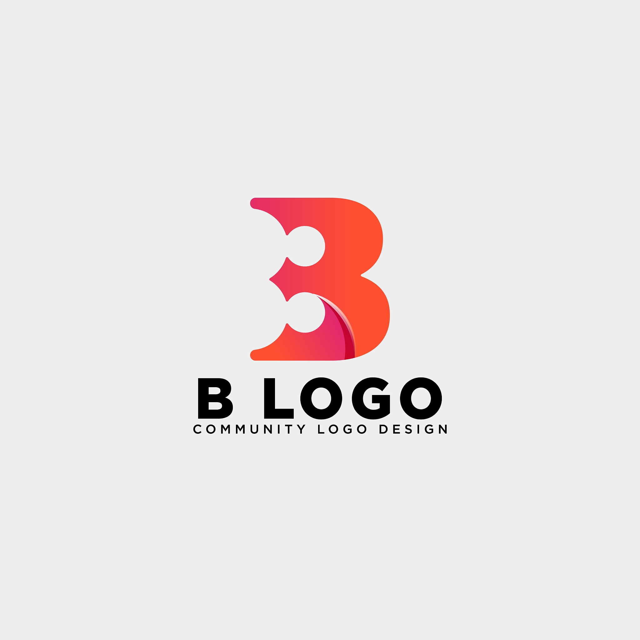 letter b community human logo template icon