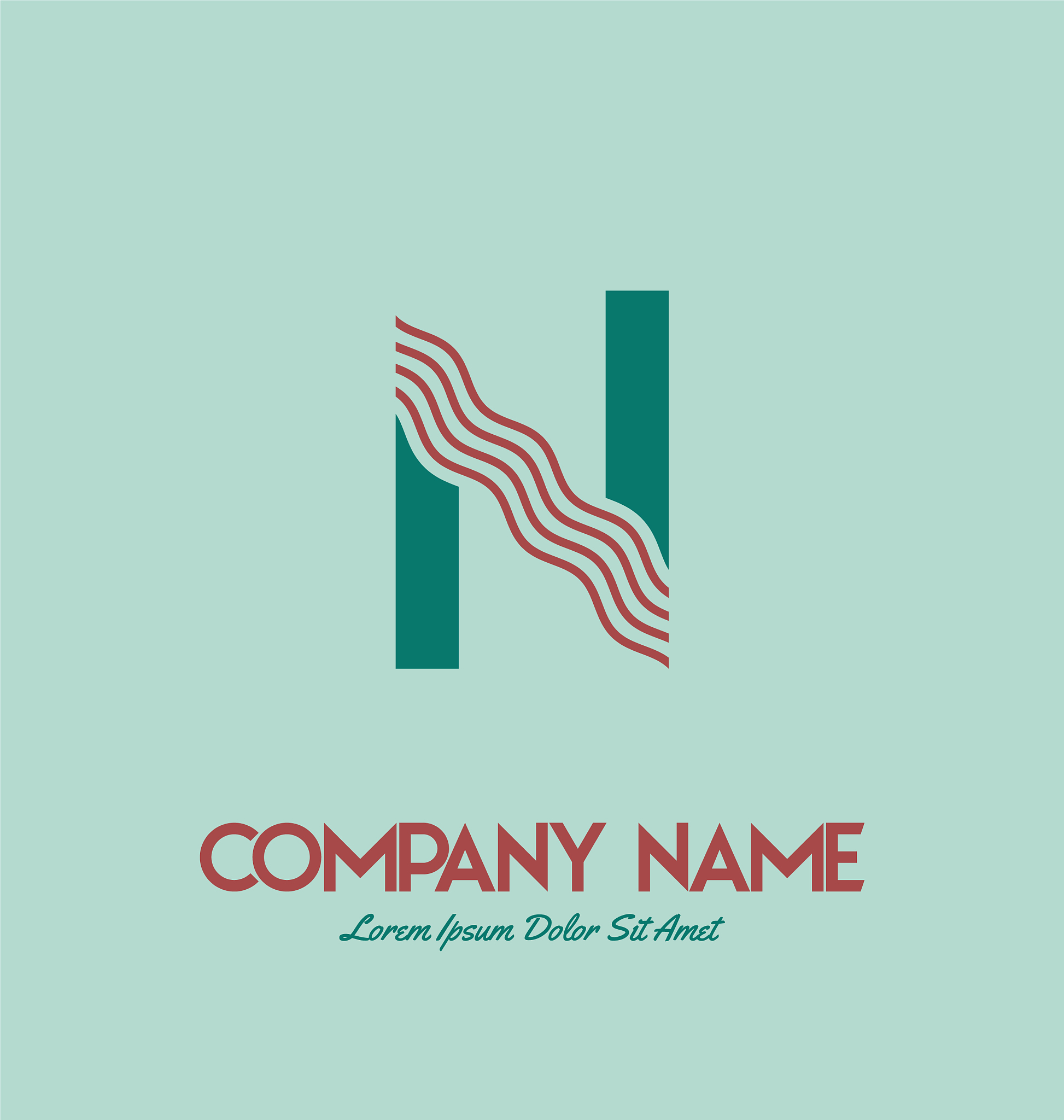 initial letter n logo design template initial n