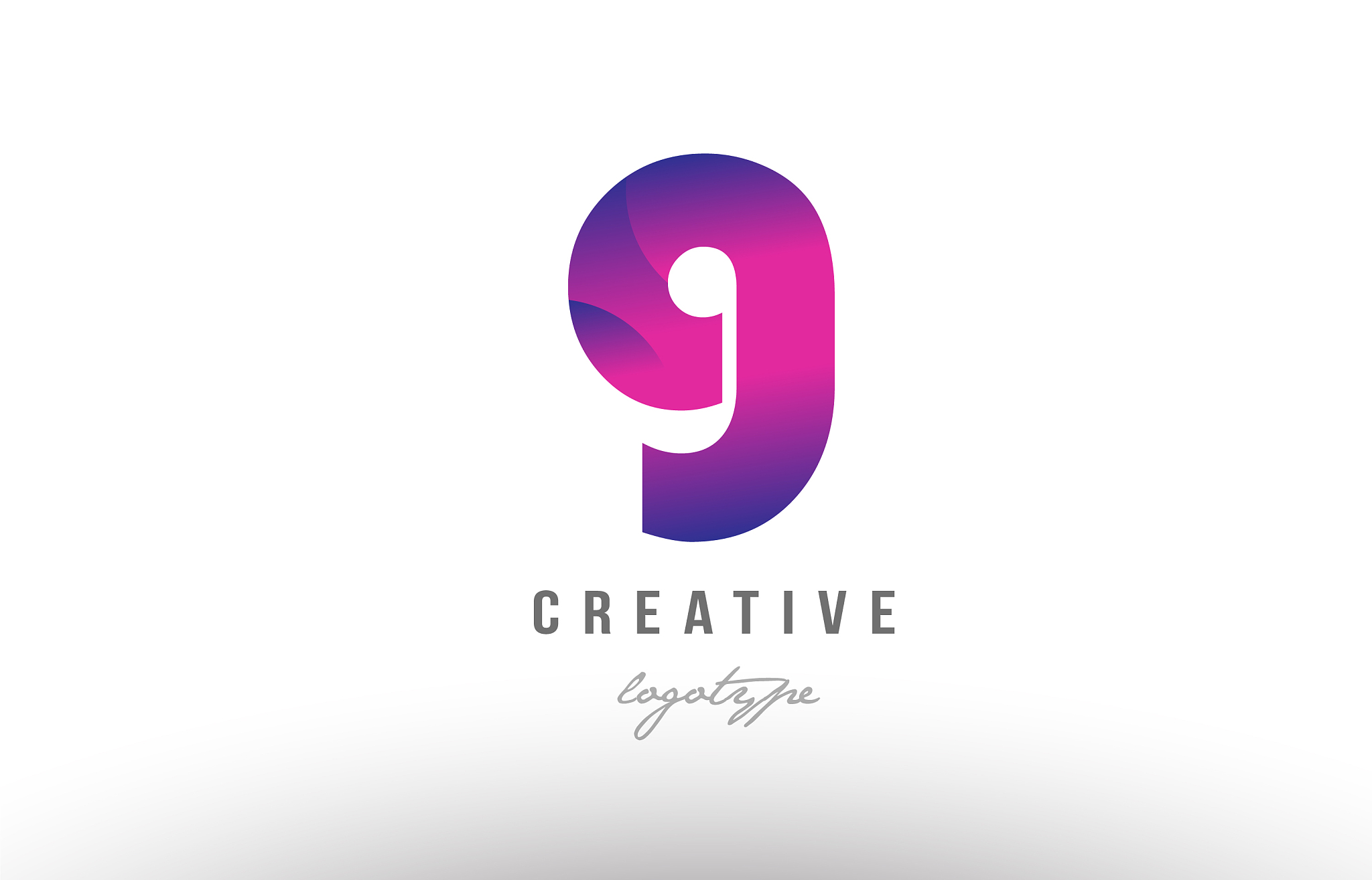 g pink gradient alphabet letter logo icon design