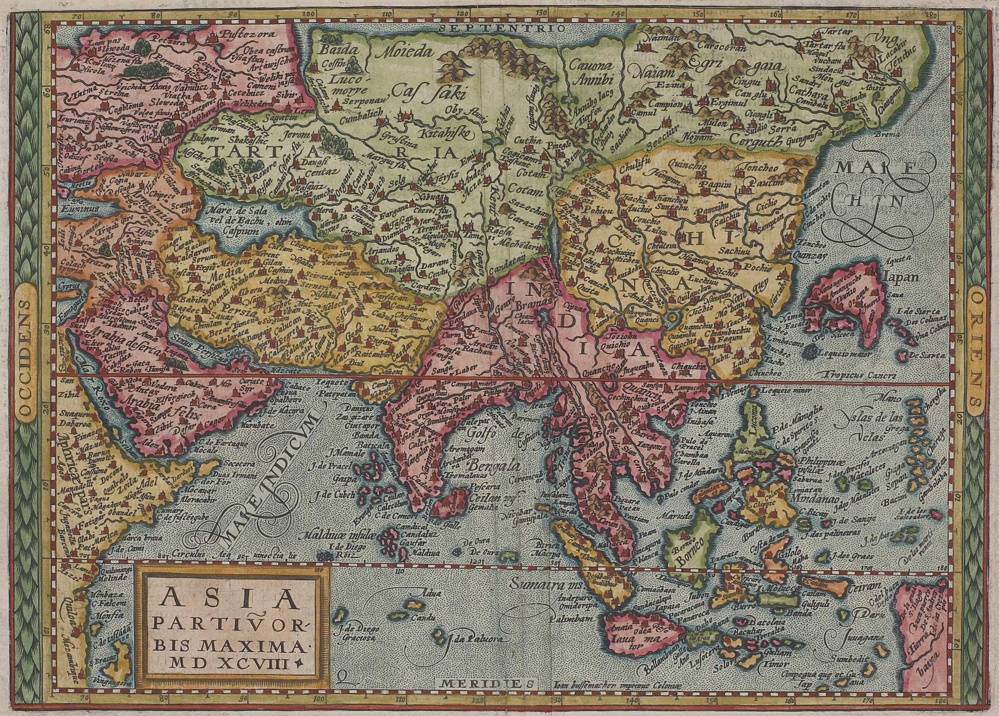 antique map of asia
