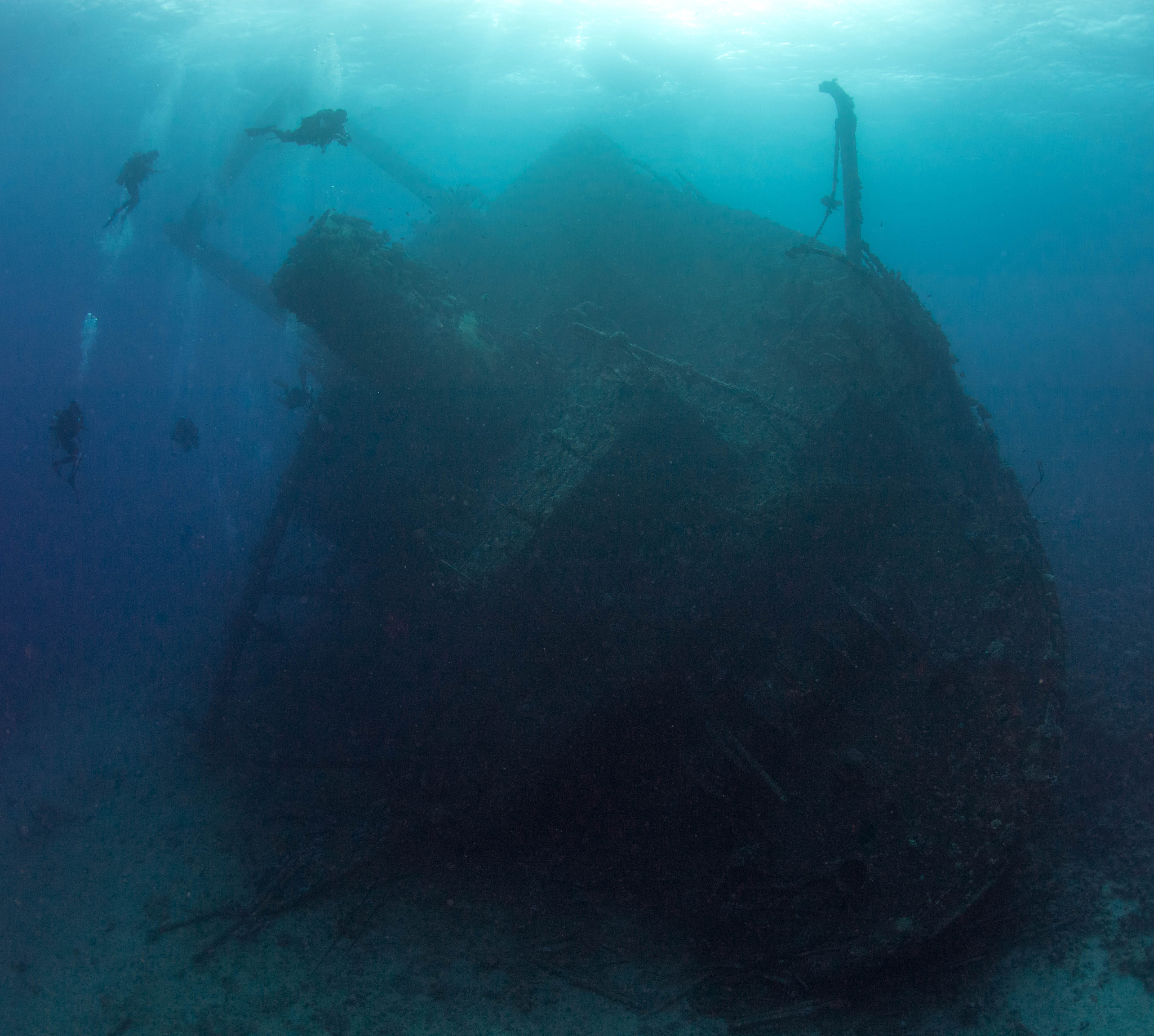 scuba diving on the wreck