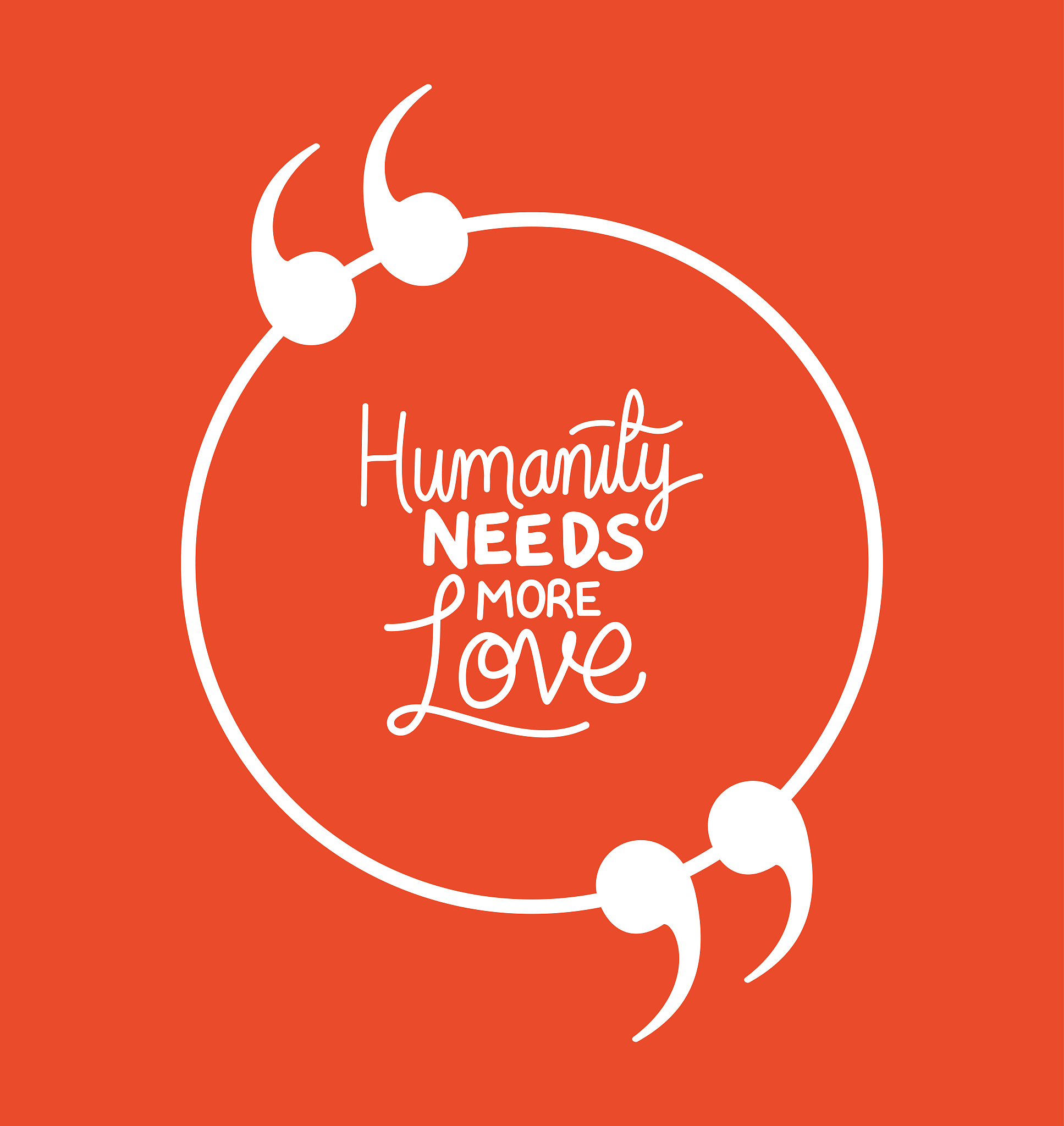 humanity needs more love quote vector design