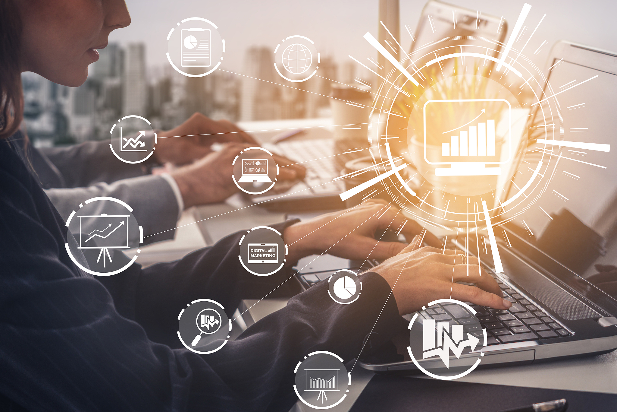 marketing of digital technology business concept