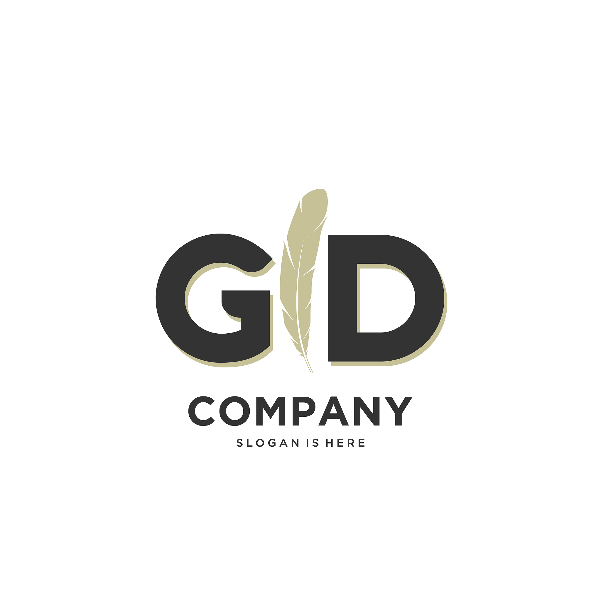 initial gd letter unique attractive creative