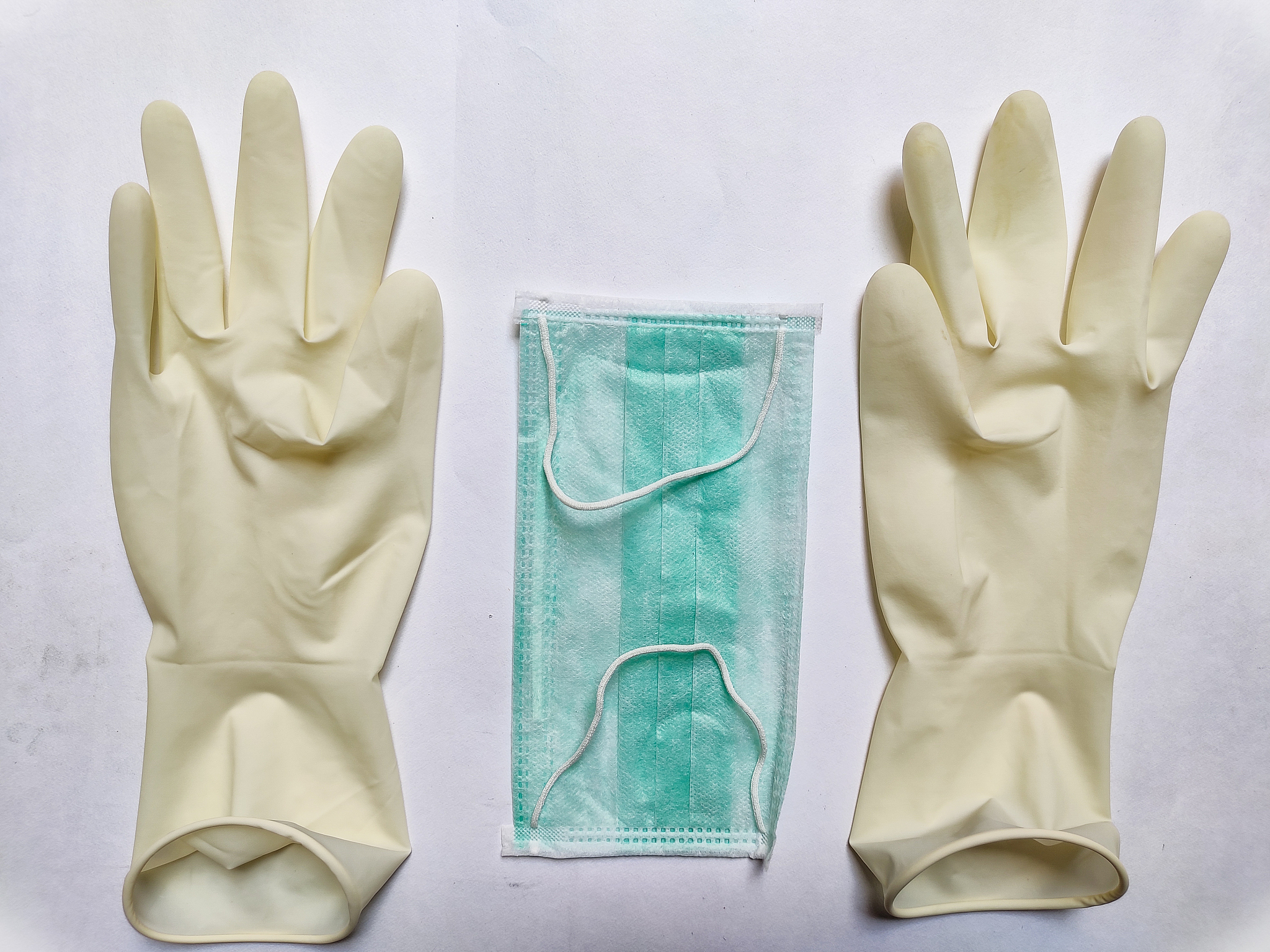 ppe items like face mask and hand gloves.