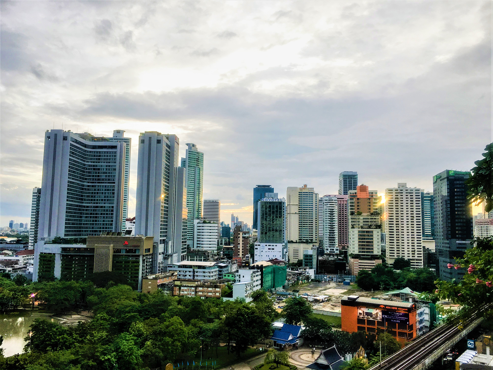 beautiful  top view thailand with modern buildings  of cityscape