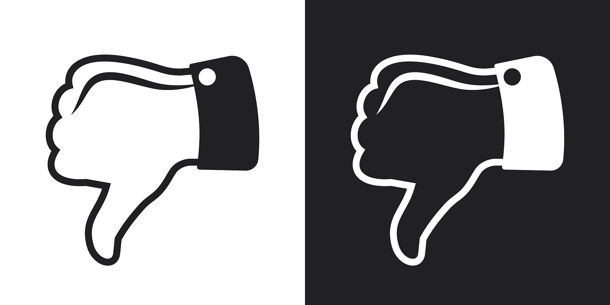 vector thumb down icon. two-tone version