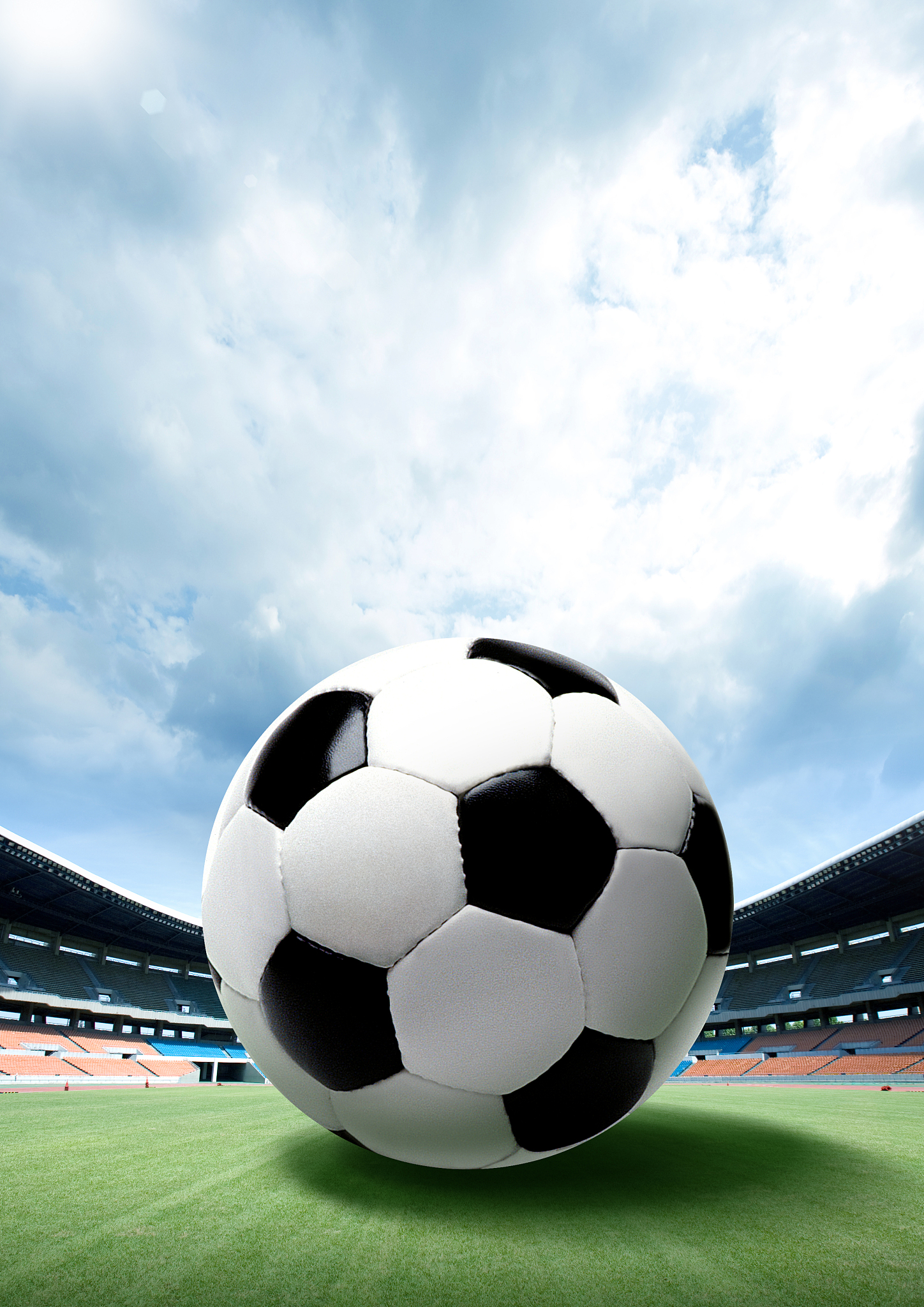 a huge soccer ball