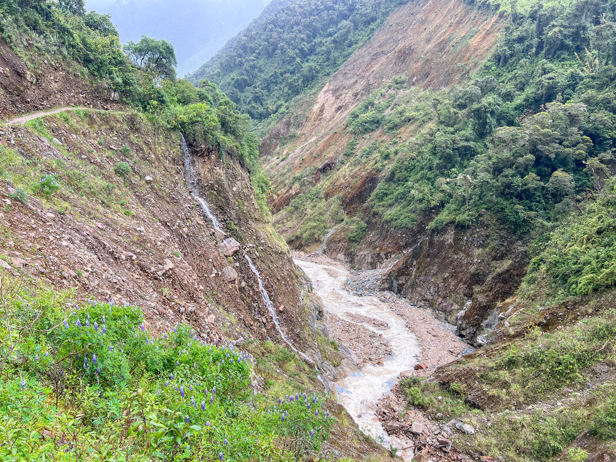 库尾安山沟左岸山坡上多处见人工开挖道路的弃渣的危险因素分析