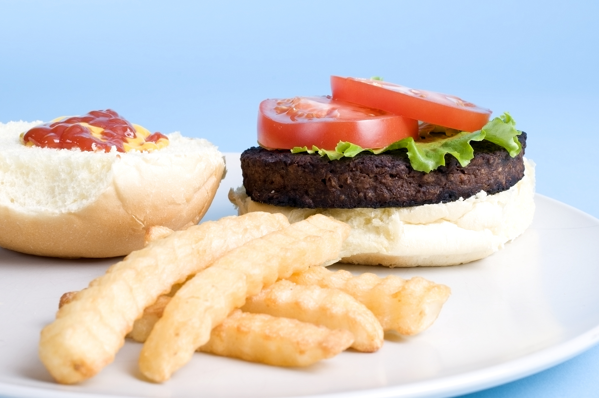 hamburger and french fries