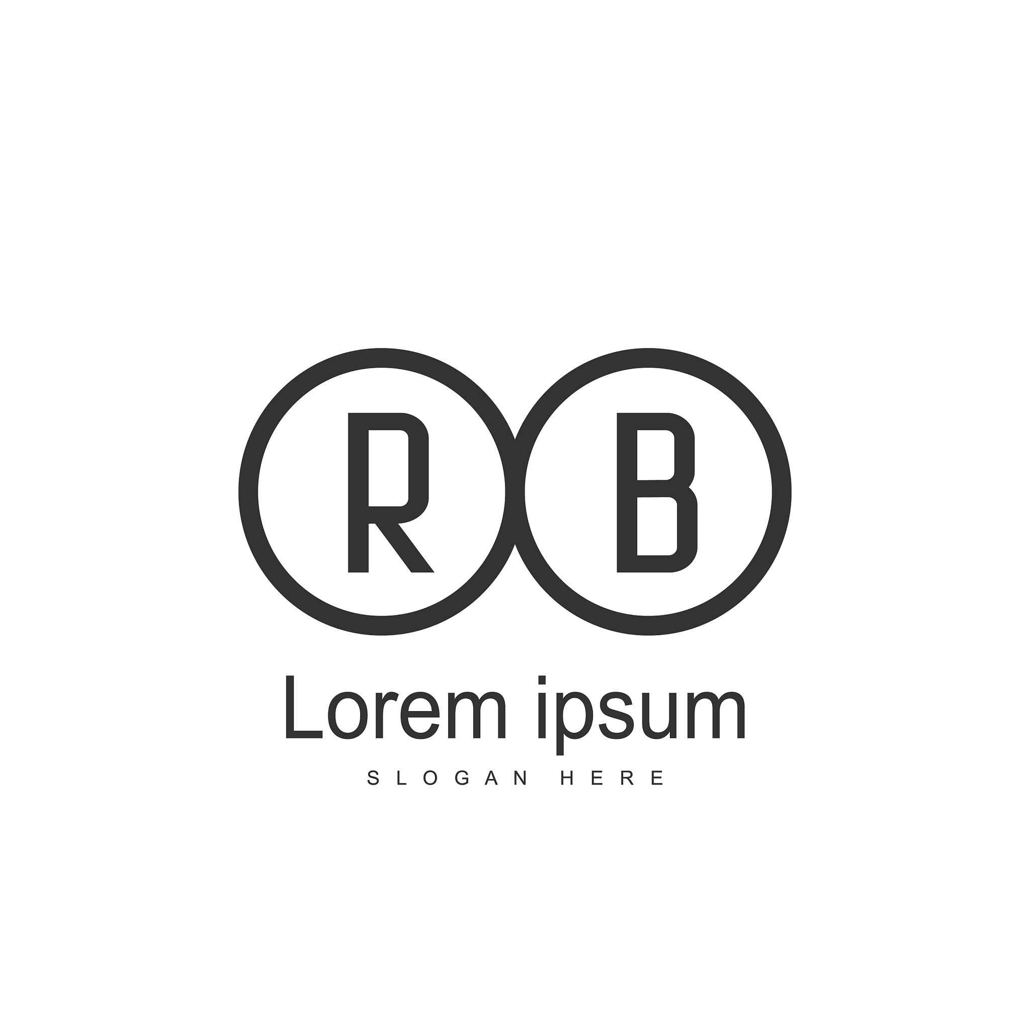 rb logo template design initial letter logo design