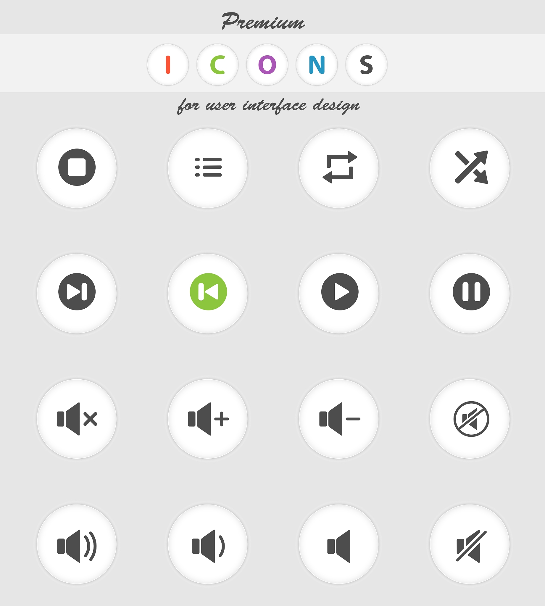 media player icons