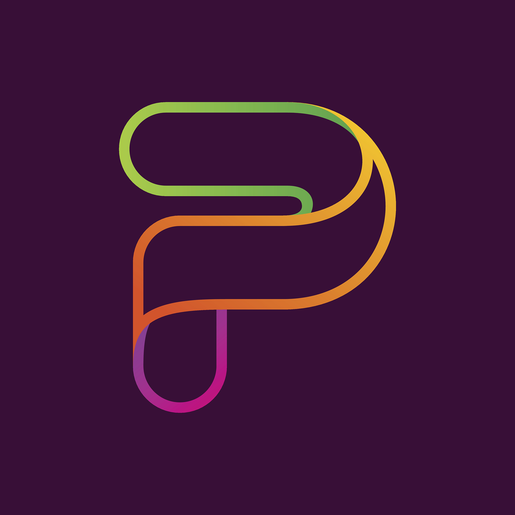 p letter one line neon colorful icon.
