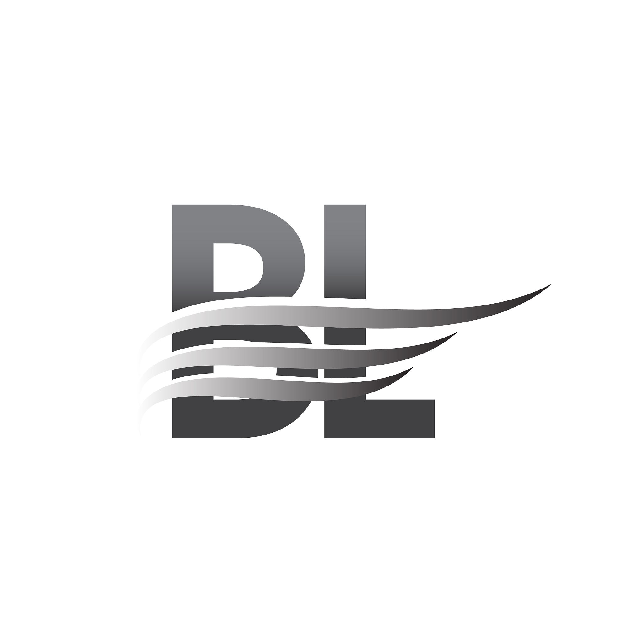 initial letter, grey color vector logotype