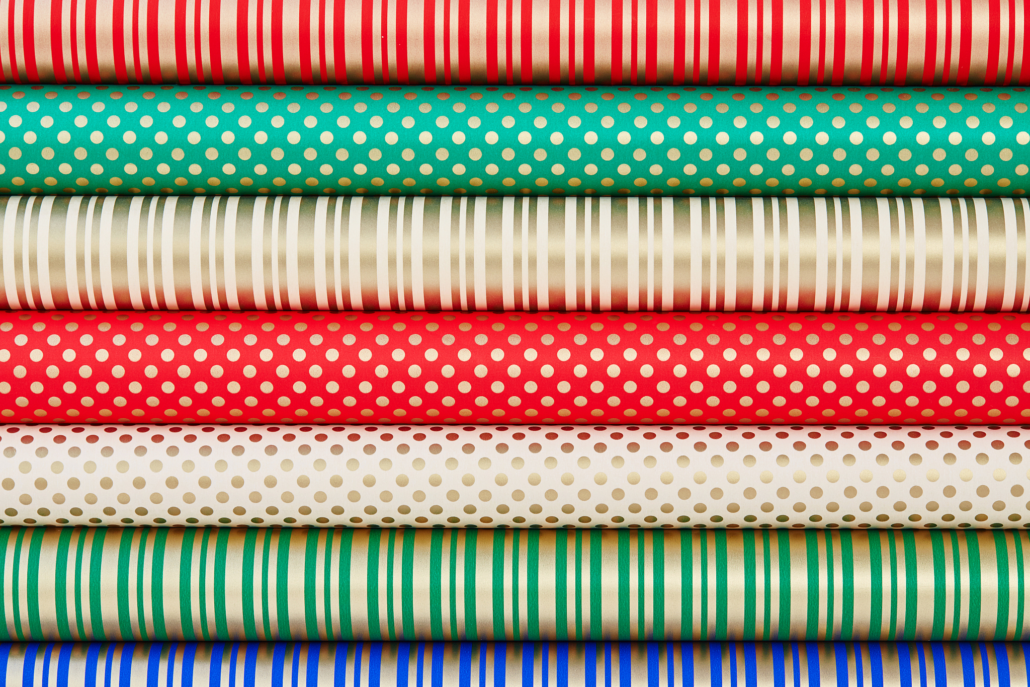 colorful rolled paper for wrapping gifts