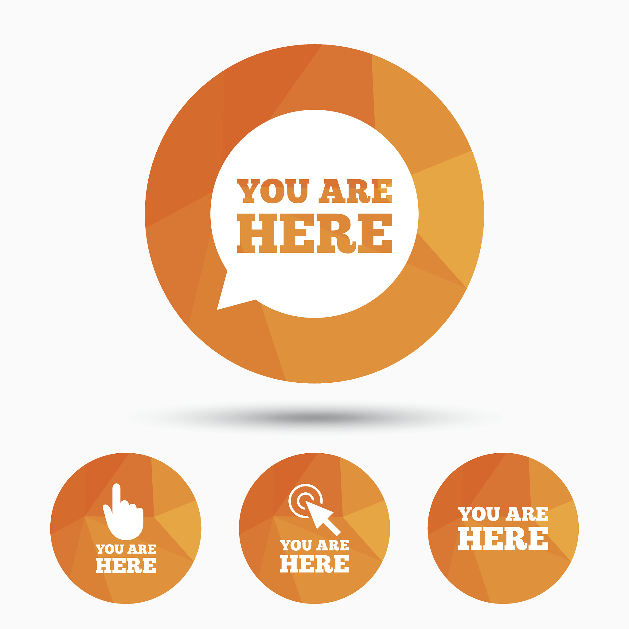 you are here icons. info speech bubble sign.