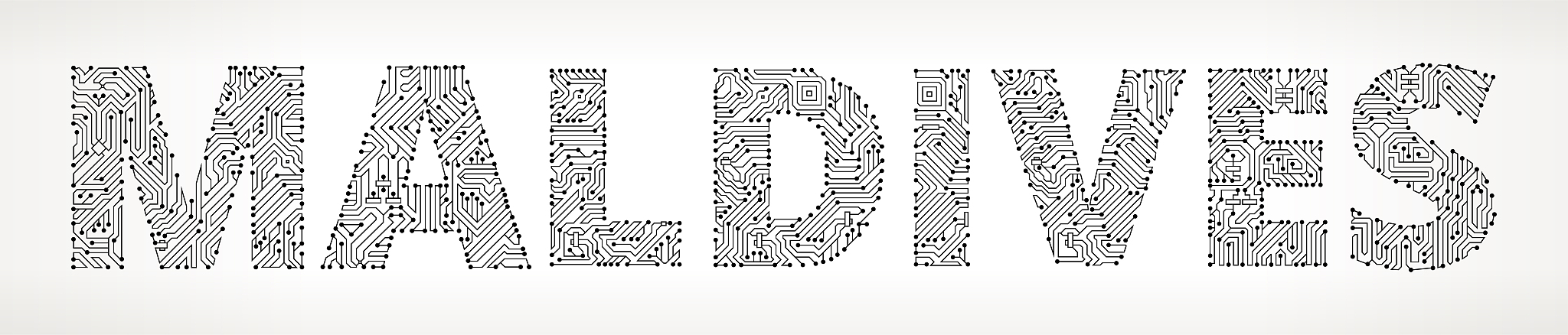 maldives circuit board vector buttons