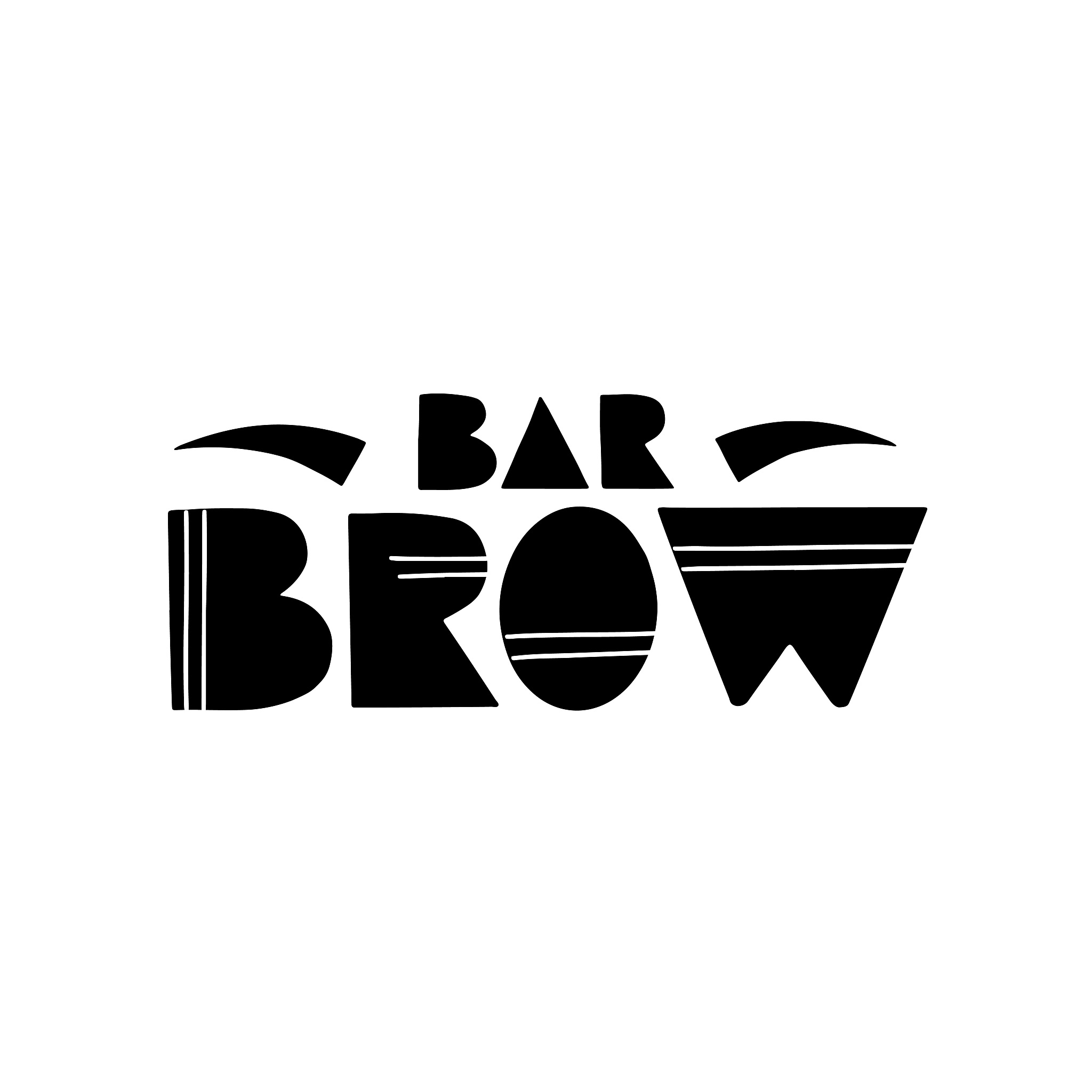 brow bar phrase. hand drawn lettering composition for a brow bar